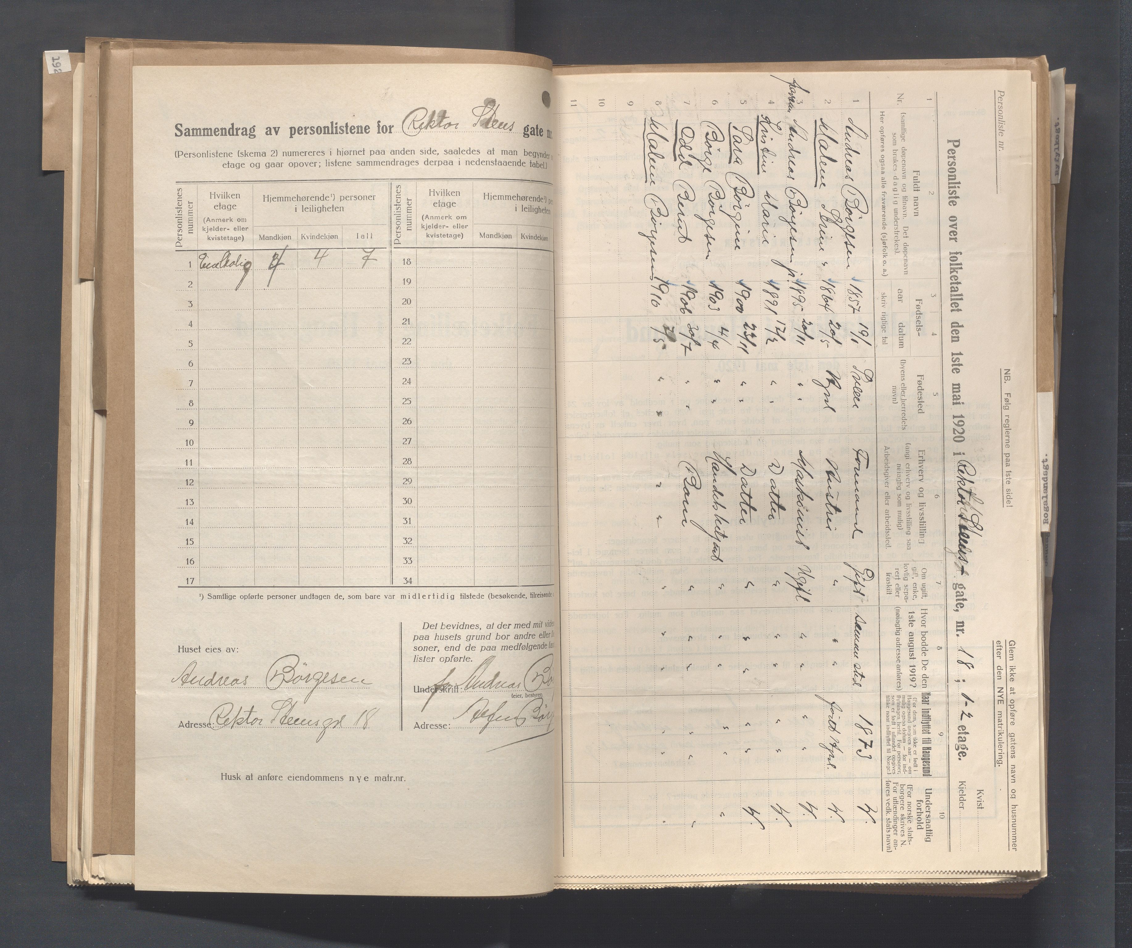 IKAR, Local census 1.5.1920 for Haugesund, 1920, p. 3079