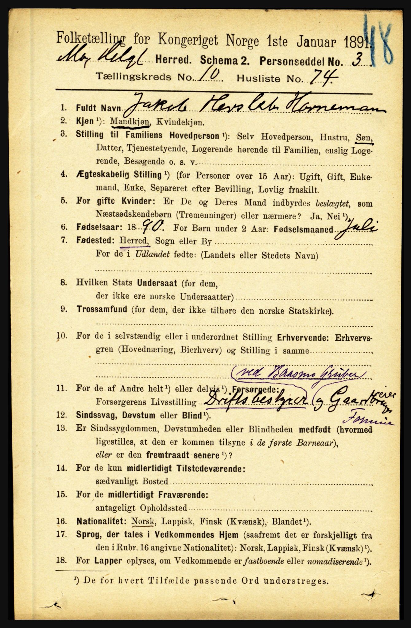 RA, 1891 census for 1833 Mo, 1891, p. 4350