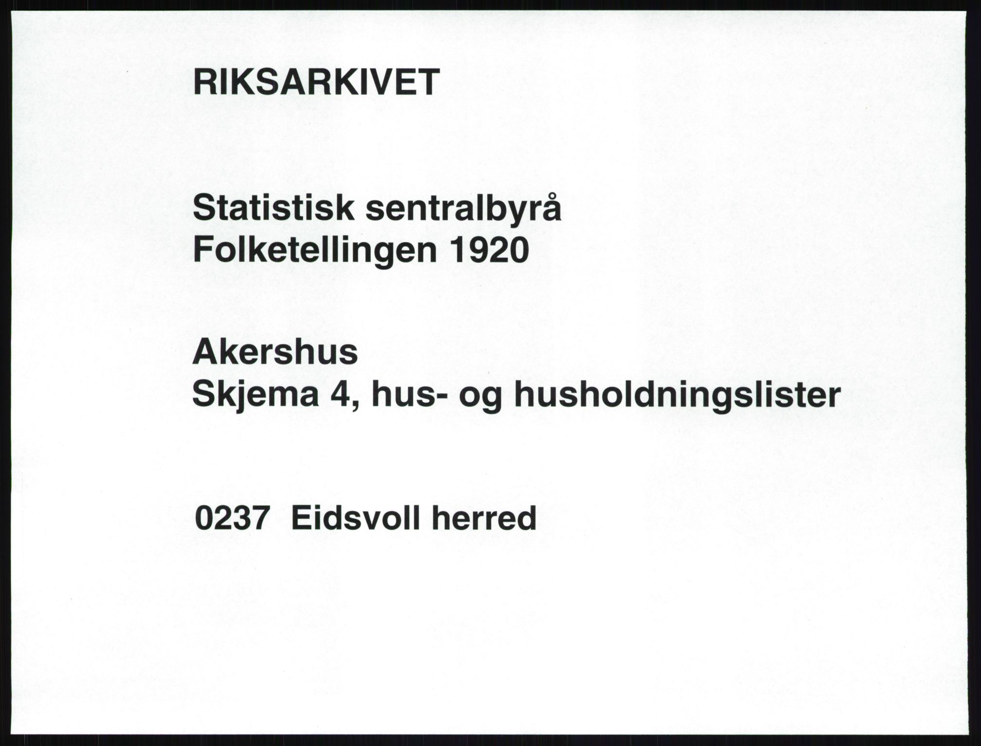 SAO, 1920 census for Eidsvoll, 1920, p. 77