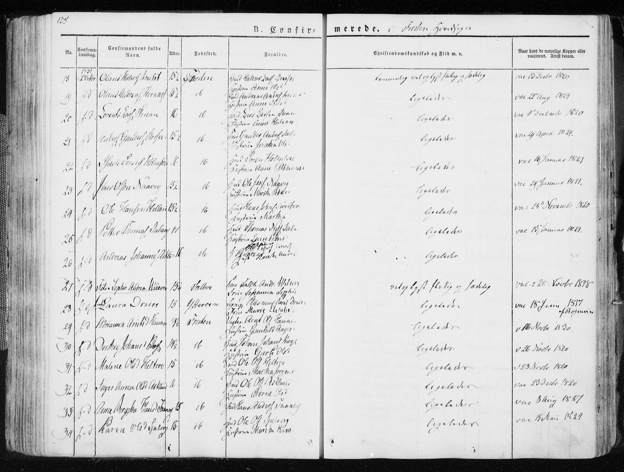 Ministerialprotokoller, klokkerbøker og fødselsregistre - Nord-Trøndelag, SAT/A-1458/713/L0114: Parish register (official) no. 713A05, 1827-1839, p. 135
