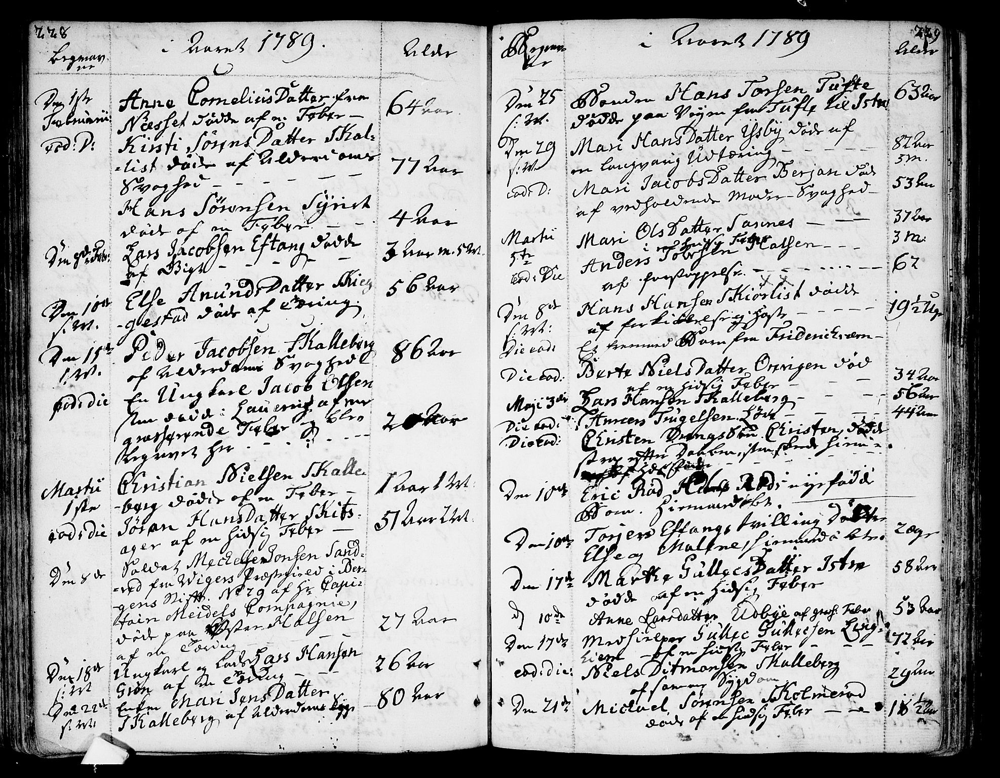 Tjølling kirkebøker, SAKO/A-60/F/Fa/L0004: Parish register (official) no. 4, 1779-1817, p. 228-229