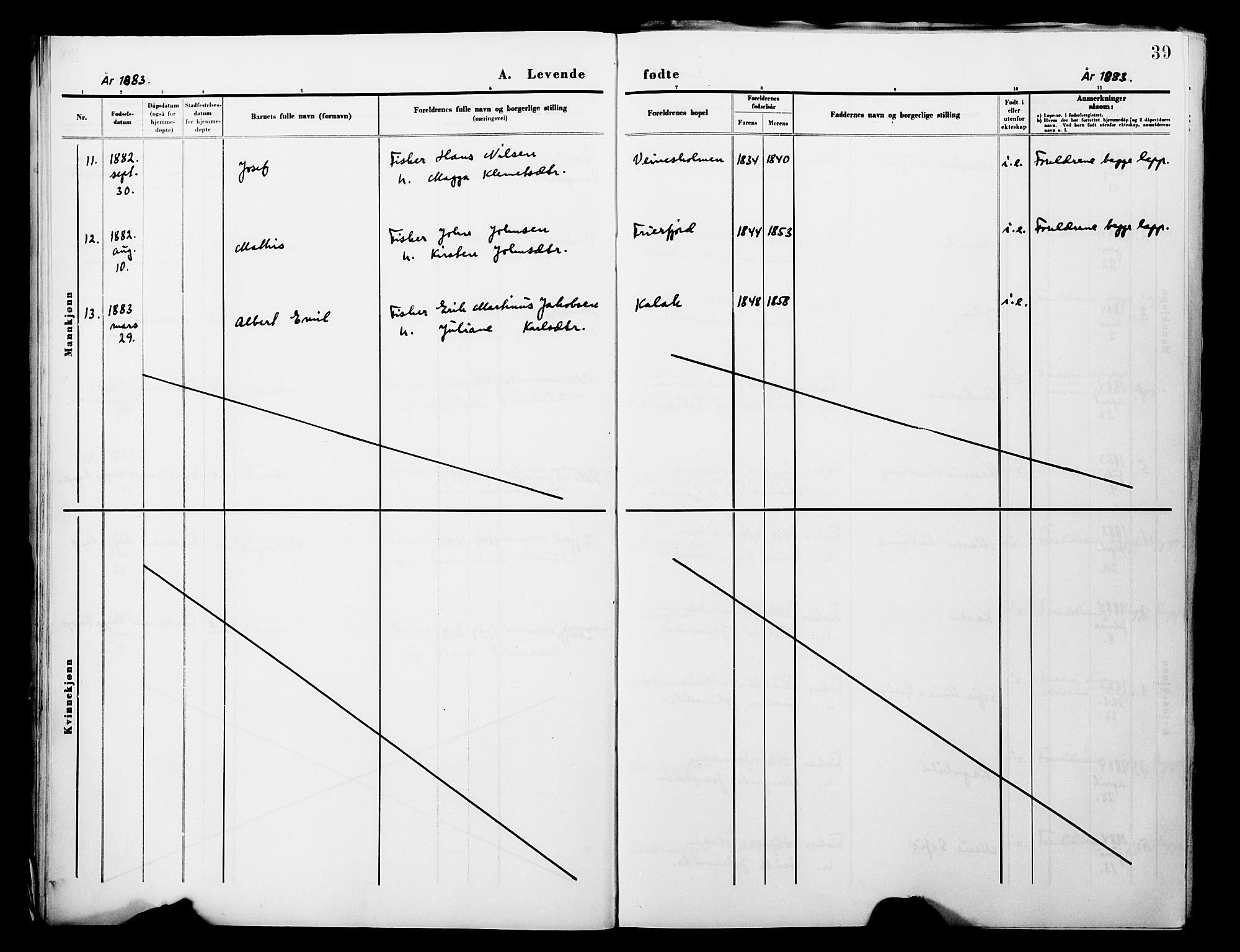 Lebesby sokneprestkontor, AV/SATØ-S-1353/H/Ha/L0004kirke: Parish register (official) no. 4, 1870-1902, p. 39