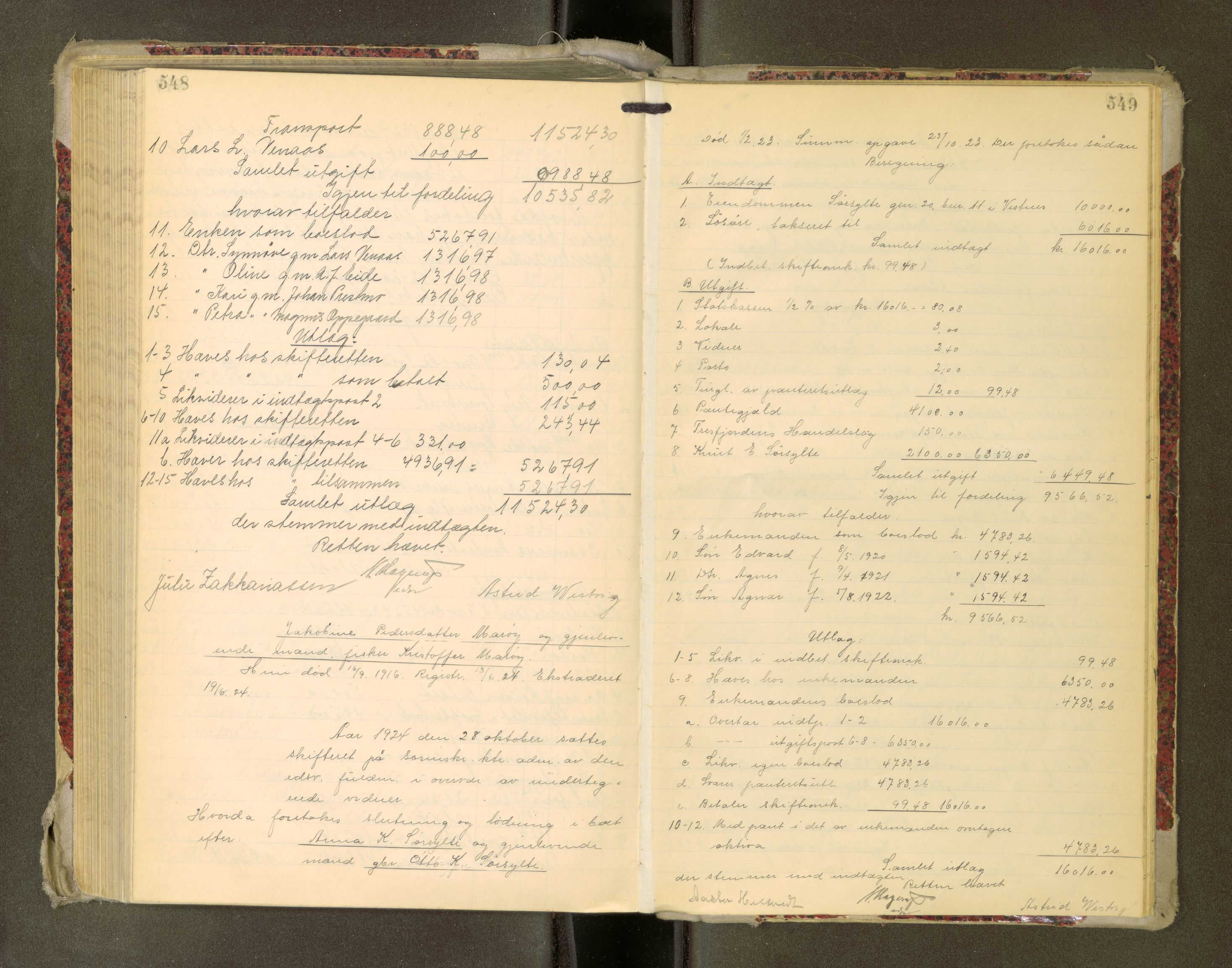 Romsdal sorenskriveri, AV/SAT-A-4149/1/3/3A/L0022: Skifteutlodnings Protokoll, 1920-1924, p. 548-549