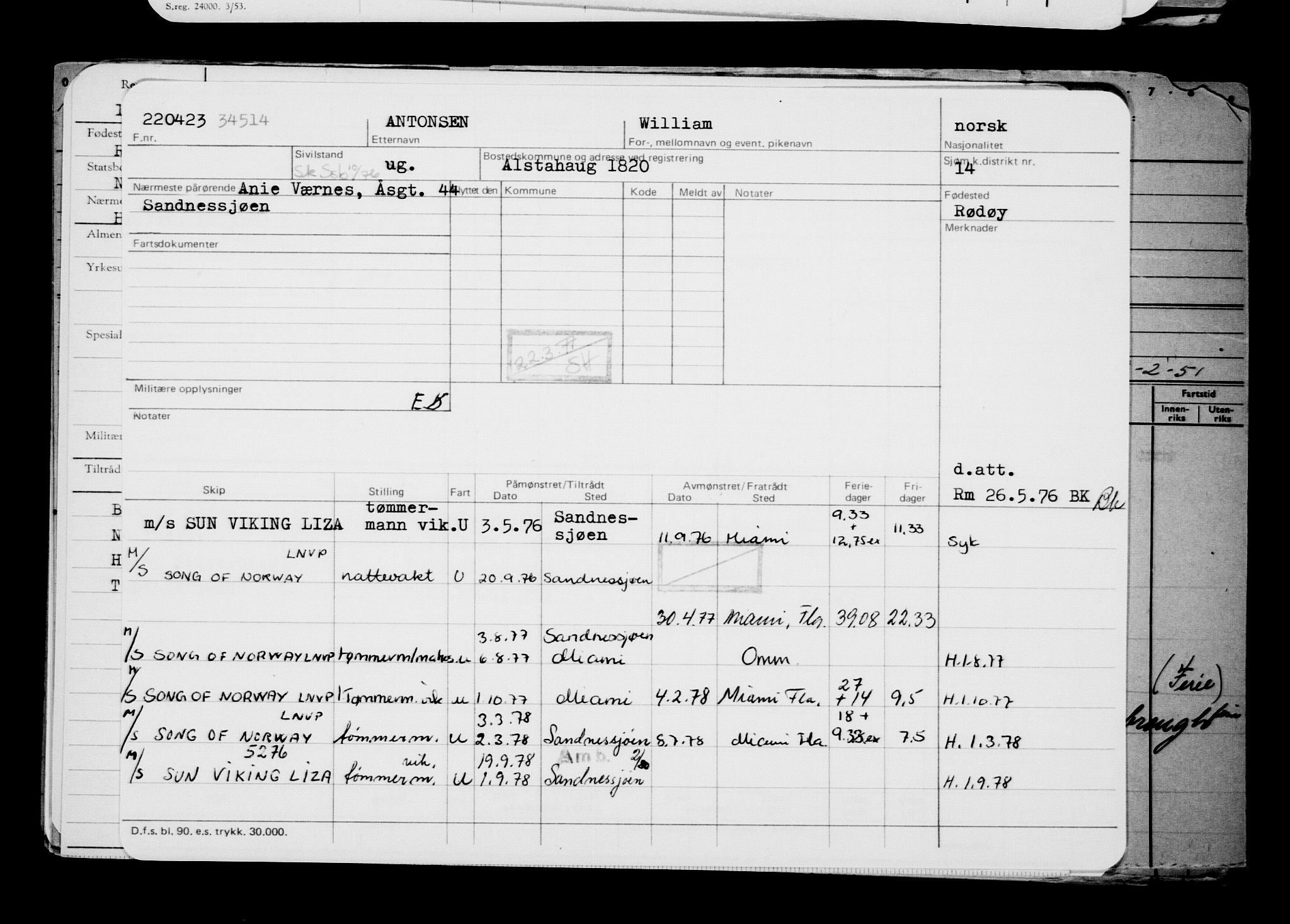 Direktoratet for sjømenn, AV/RA-S-3545/G/Gb/L0218: Hovedkort, 1923, p. 196