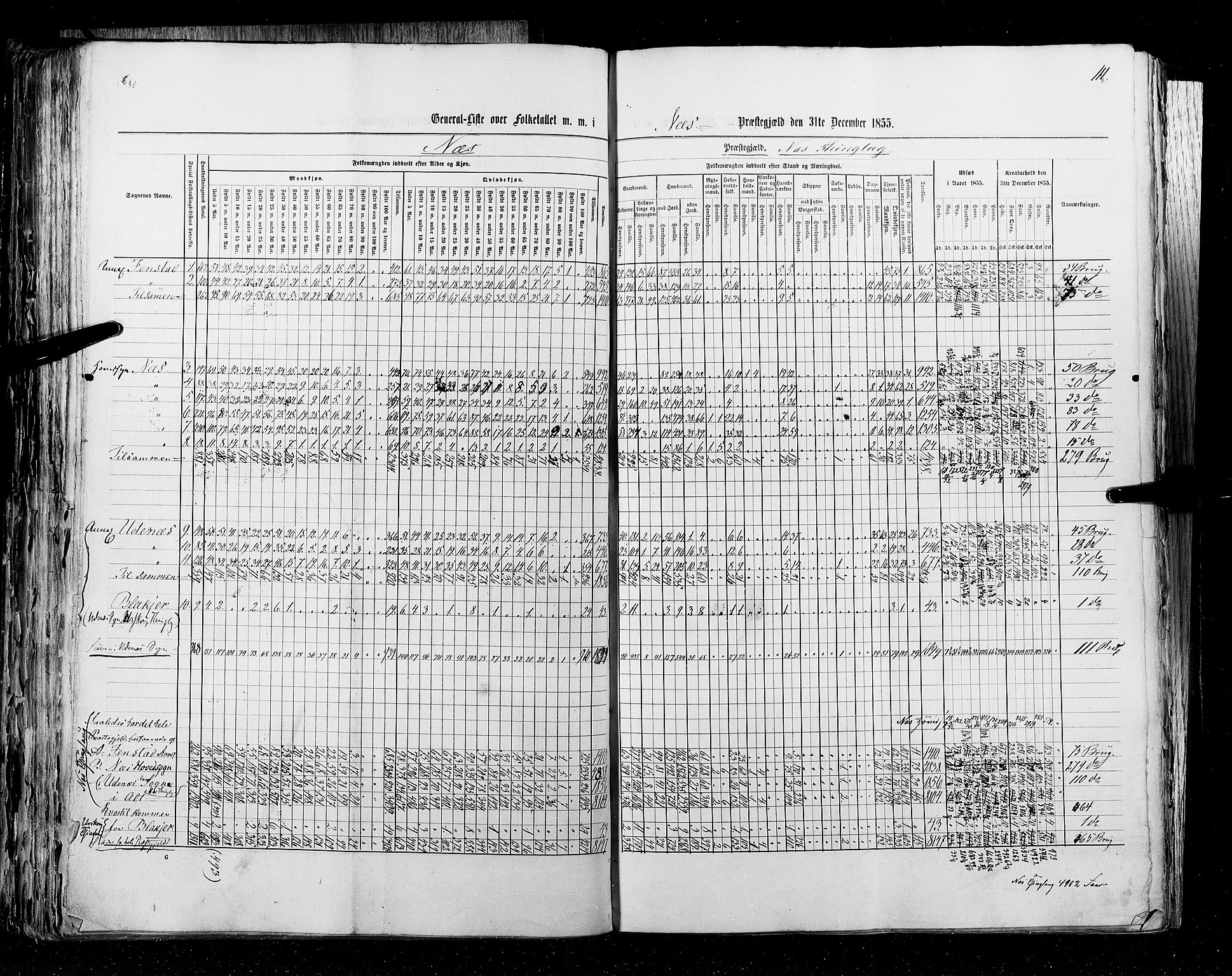 RA, Census 1855, vol. 1: Akershus amt, Smålenenes amt og Hedemarken amt, 1855, p. 111