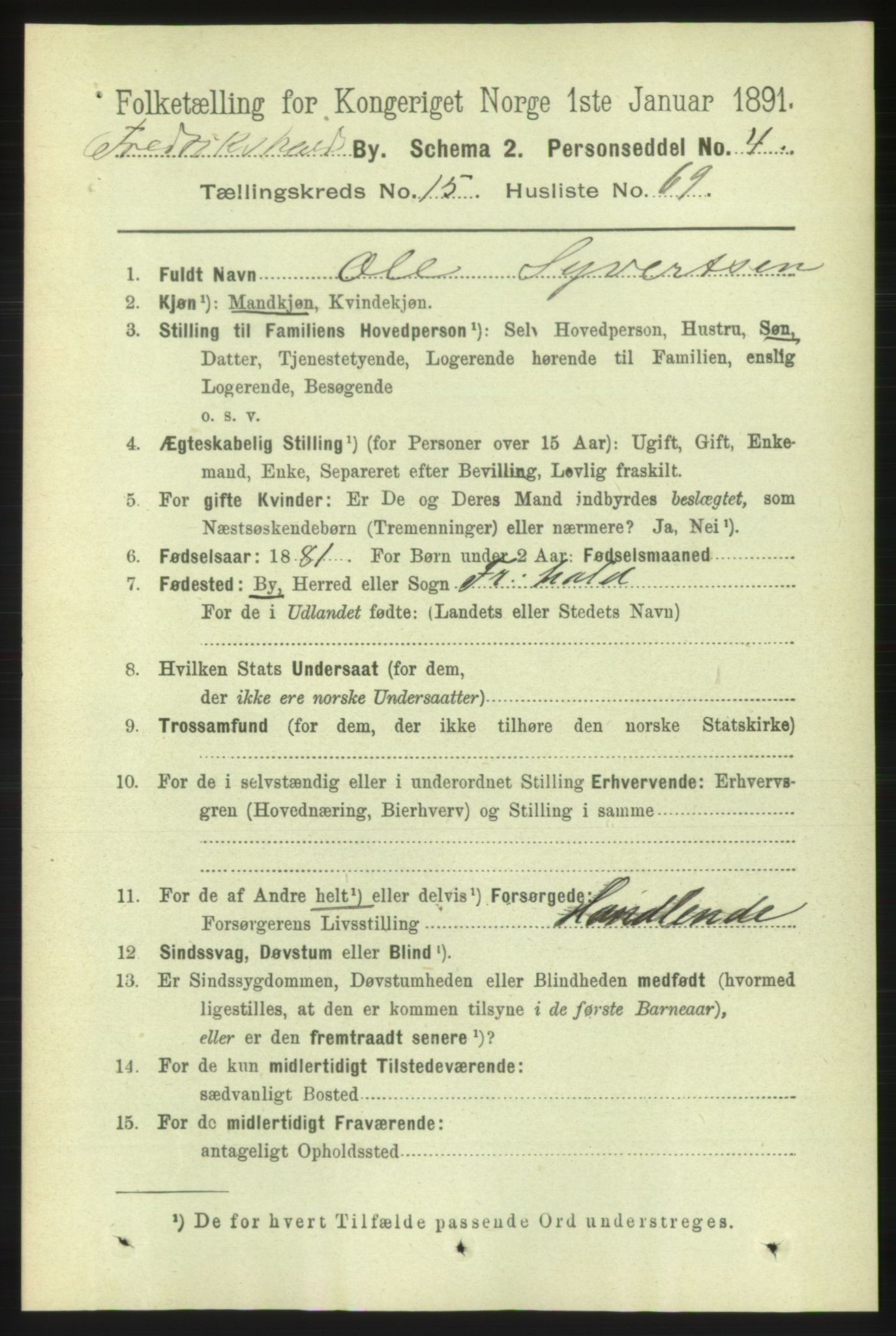 RA, 1891 census for 0101 Fredrikshald, 1891, p. 10240