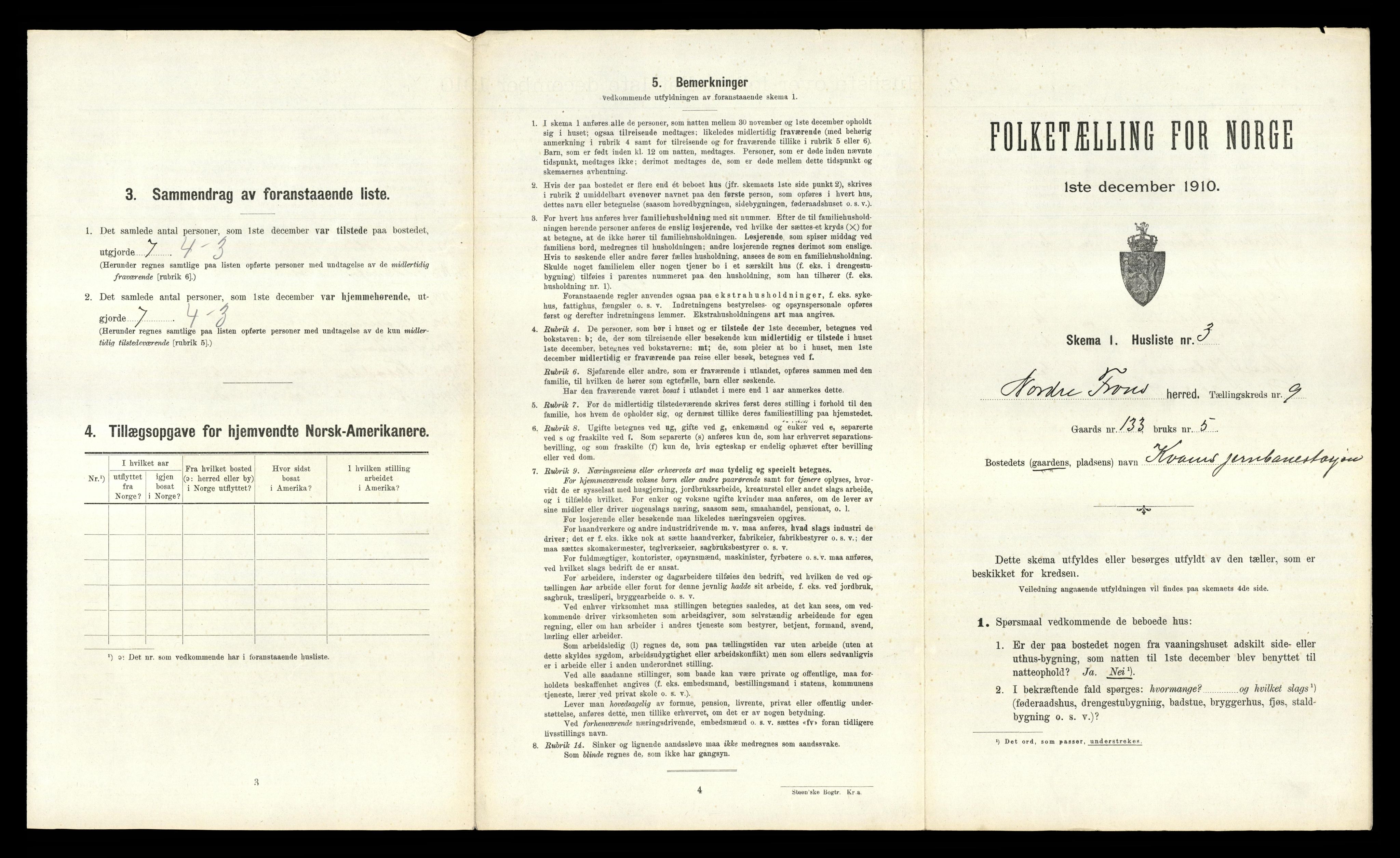 RA, 1910 census for Nord-Fron, 1910, p. 1046