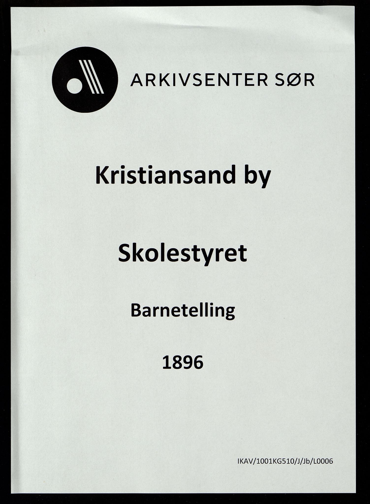 Kristiansand By - Skolekommisjonen/ -Styret, IKAV/1001KG510/J/Jb/L0006: Barnetelling, 1896
