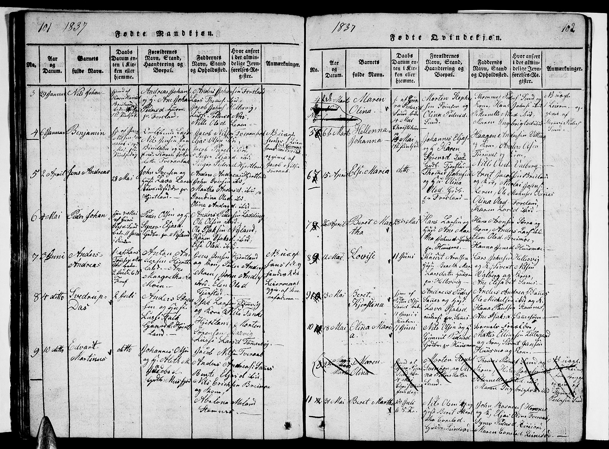 Ministerialprotokoller, klokkerbøker og fødselsregistre - Nordland, AV/SAT-A-1459/831/L0474: Parish register (copy) no. 831C01, 1820-1850, p. 101-102