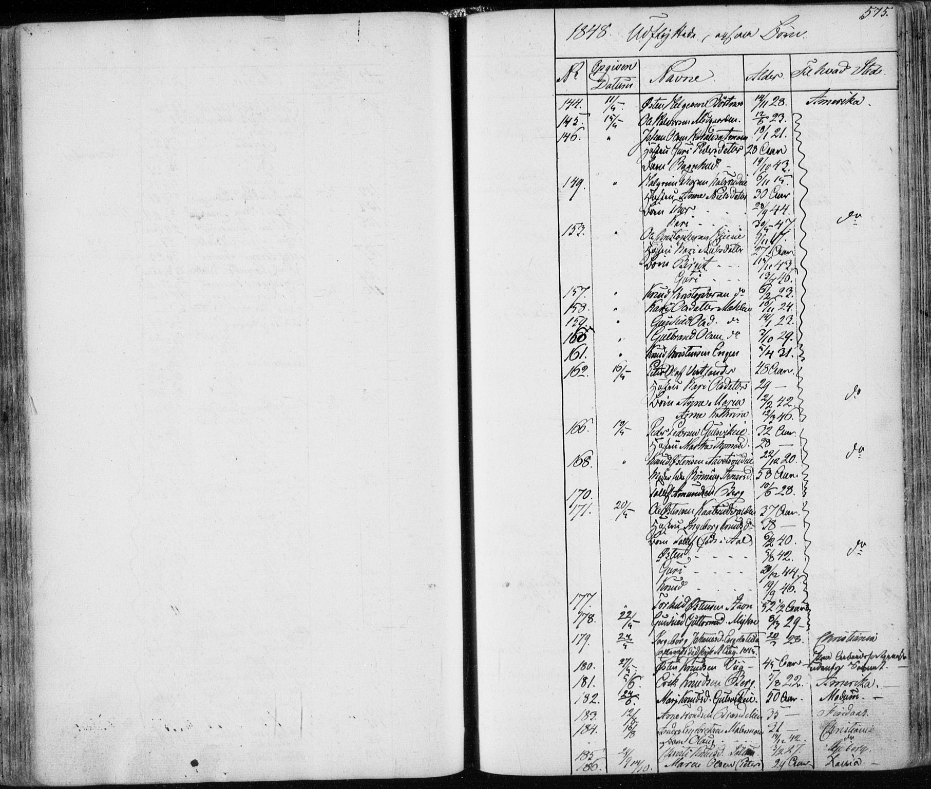 Nes kirkebøker, SAKO/A-236/F/Fa/L0009: Parish register (official) no. 9, 1834-1863, p. 575