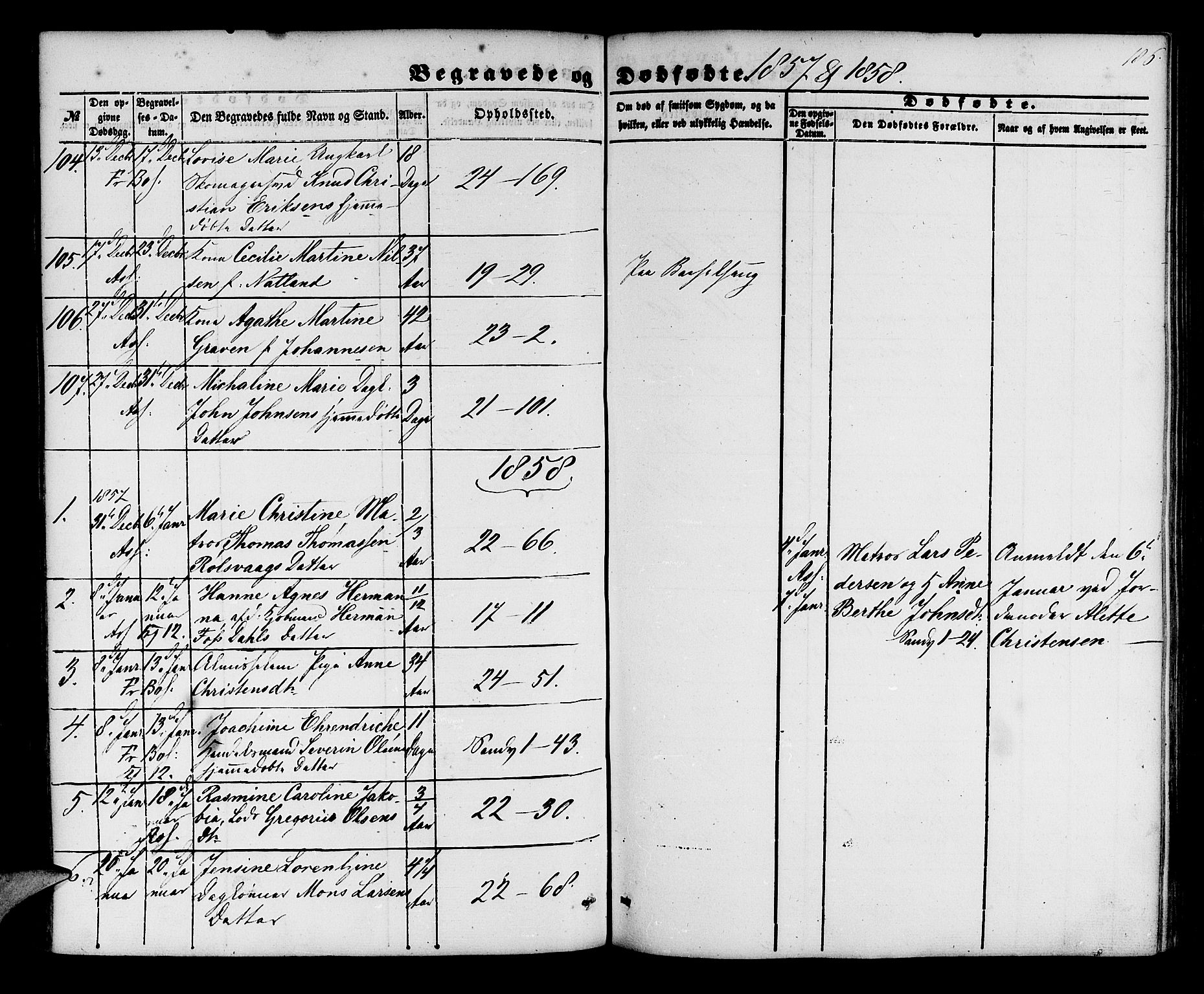 Korskirken sokneprestembete, SAB/A-76101/H/Hab: Parish register (copy) no. E 2, 1851-1871, p. 186