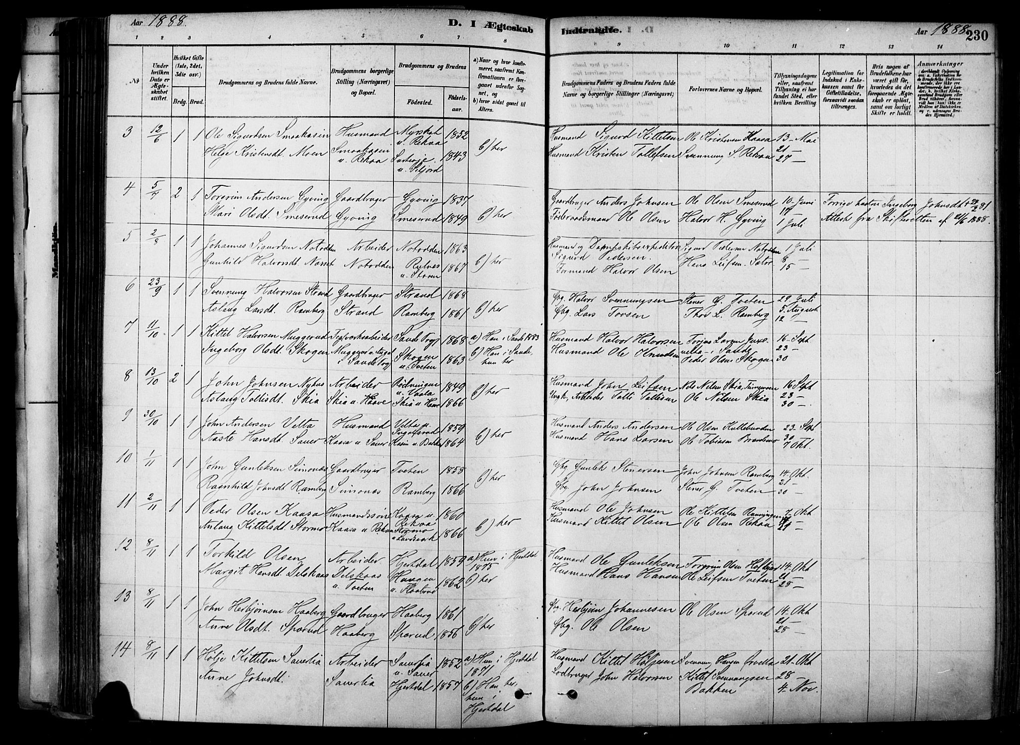 Heddal kirkebøker, SAKO/A-268/F/Fa/L0008: Parish register (official) no. I 8, 1878-1903, p. 230