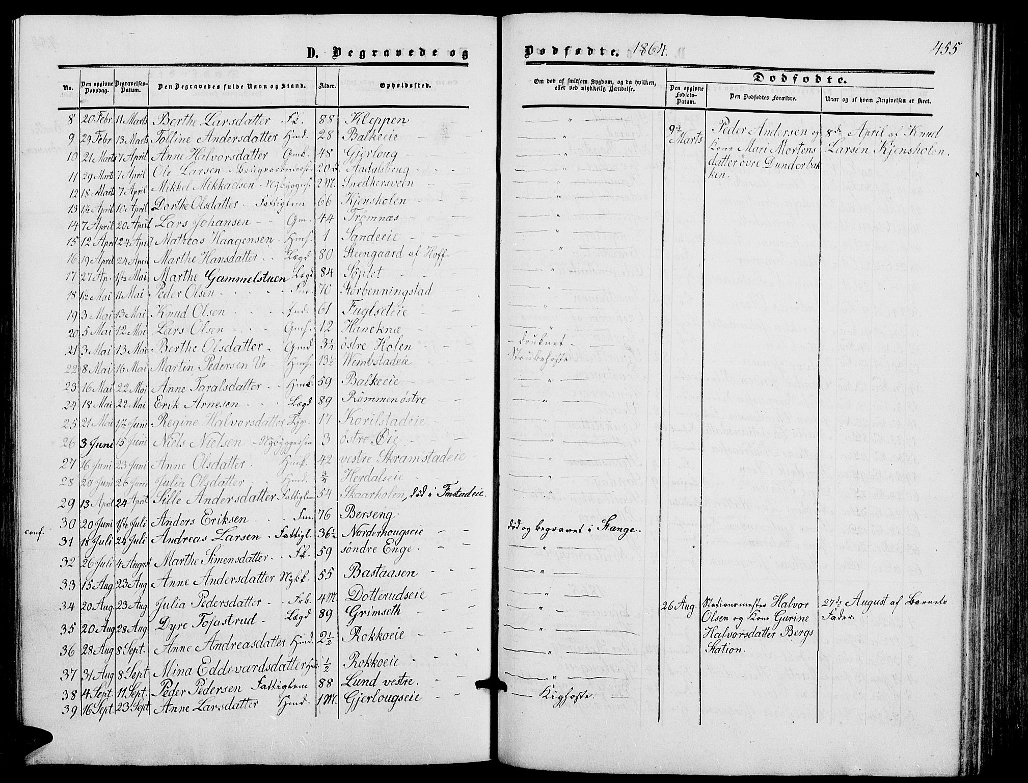 Løten prestekontor, SAH/PREST-022/L/La/L0004: Parish register (copy) no. 4, 1863-1877, p. 455