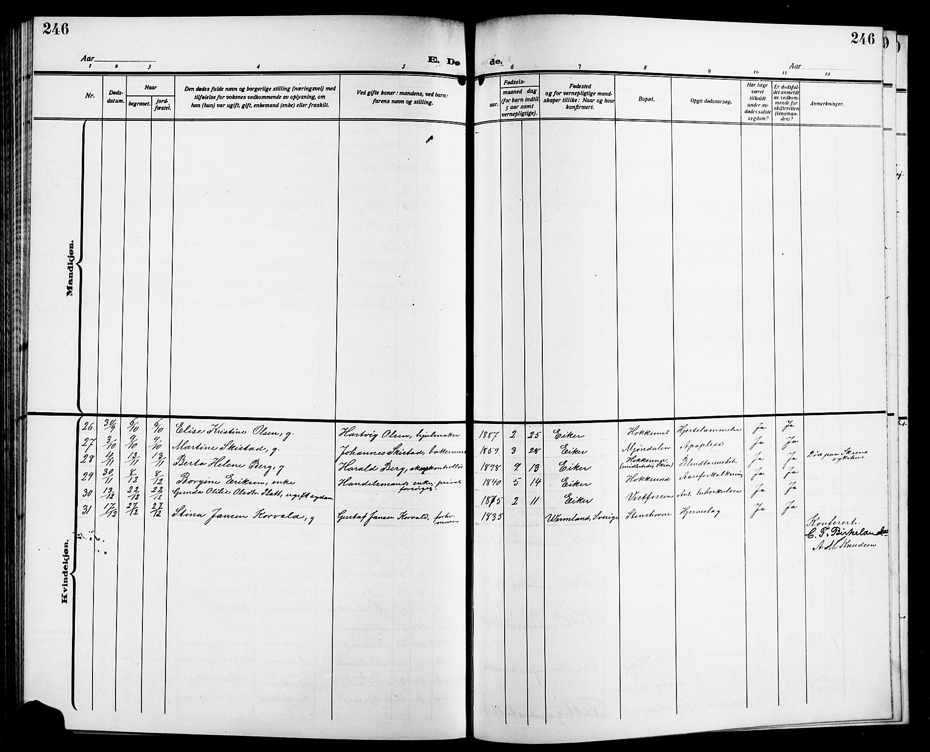 Eiker kirkebøker, AV/SAKO-A-4/G/Ga/L0009: Parish register (copy) no. I 9, 1915-1924, p. 246