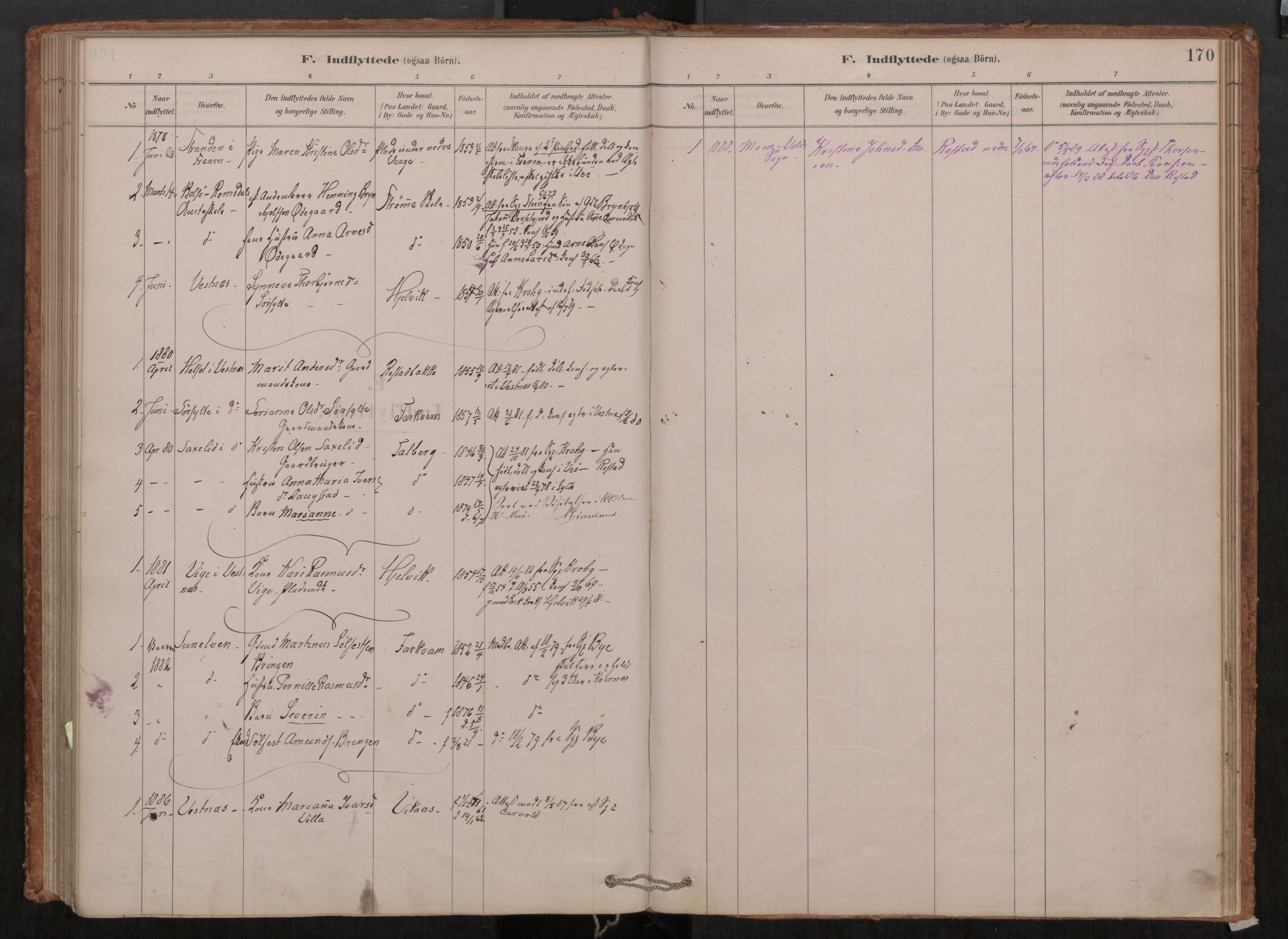 Ministerialprotokoller, klokkerbøker og fødselsregistre - Møre og Romsdal, SAT/A-1454/550/L0621: Parish register (official) no. 550A01, 1878-1915, p. 170
