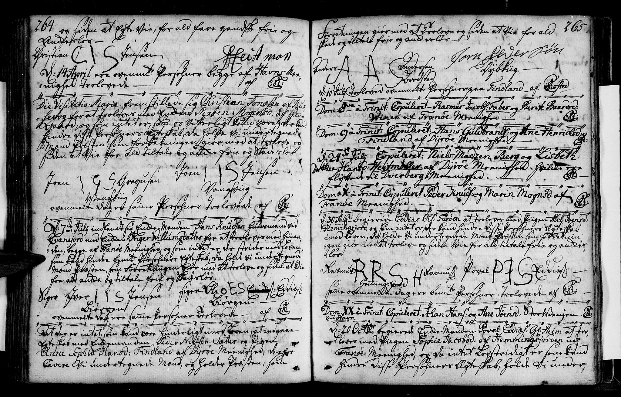 Tranøy sokneprestkontor, SATØ/S-1313/I/Ia/Iaa/L0001kirke: Parish register (official) no. 1, 1757-1773, p. 264-265