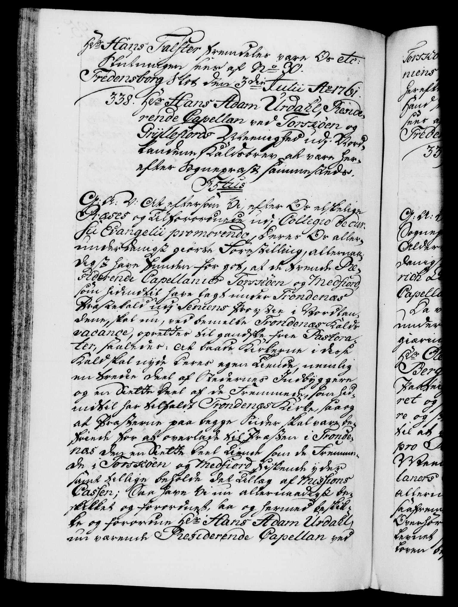 Danske Kanselli 1572-1799, AV/RA-EA-3023/F/Fc/Fca/Fcaa/L0041: Norske registre, 1760-1762, p. 495b