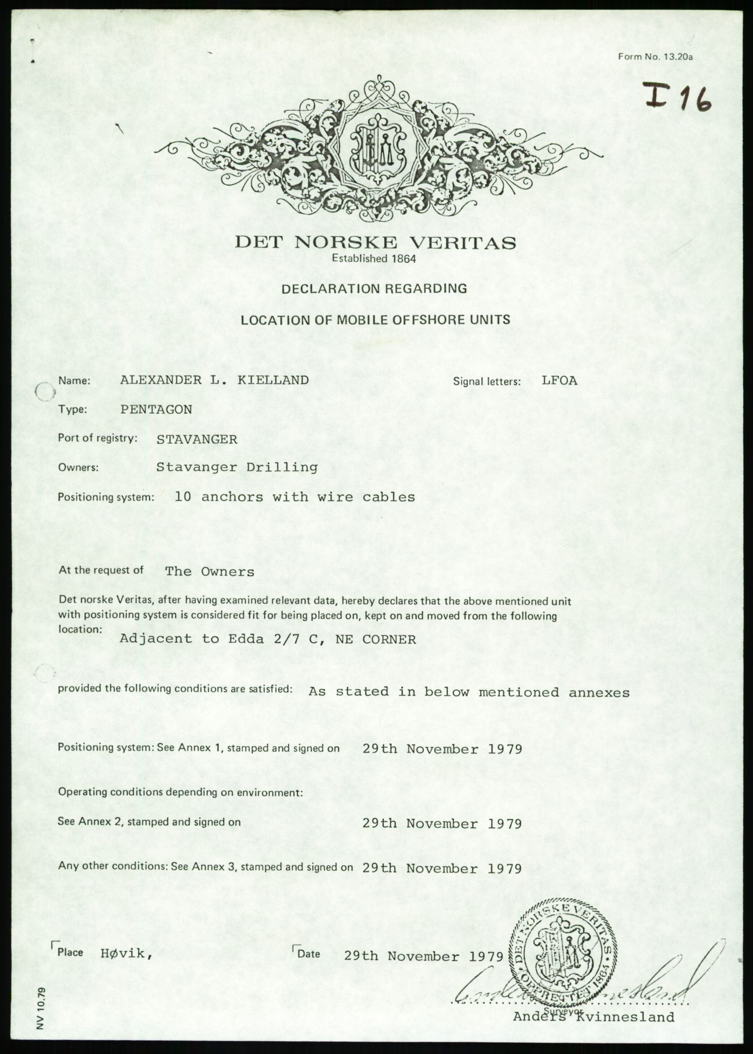 Justisdepartementet, Granskningskommisjonen ved Alexander Kielland-ulykken 27.3.1980, RA/S-1165/D/L0002: I Det norske Veritas (I1-I5, I7-I11, I14-I17, I21-I28, I30-I31)/B Stavanger Drilling A/S (B4), 1980-1981, p. 74