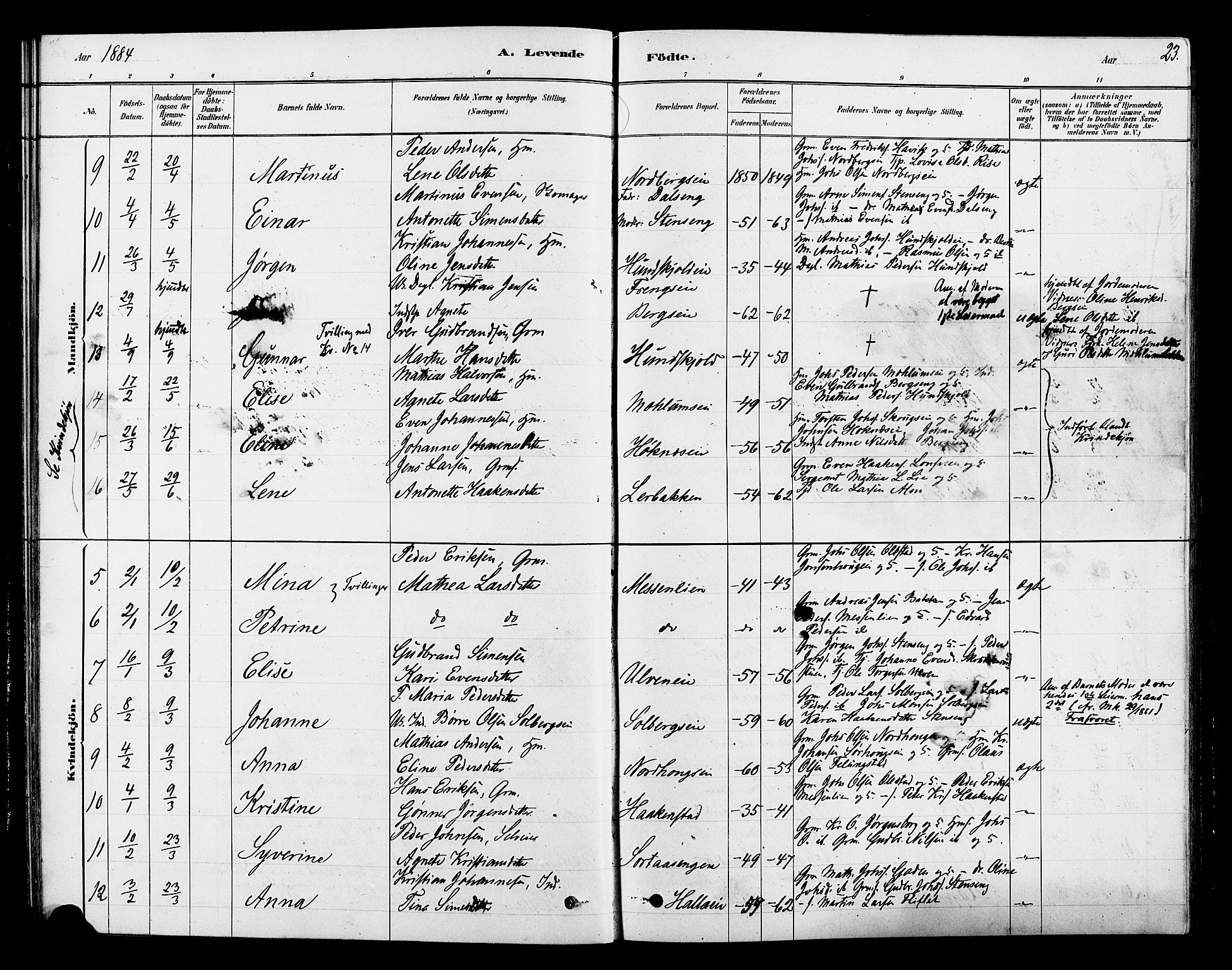 Ringsaker prestekontor, SAH/PREST-014/L/La/L0010: Parish register (copy) no. 10, 1879-1890, p. 23