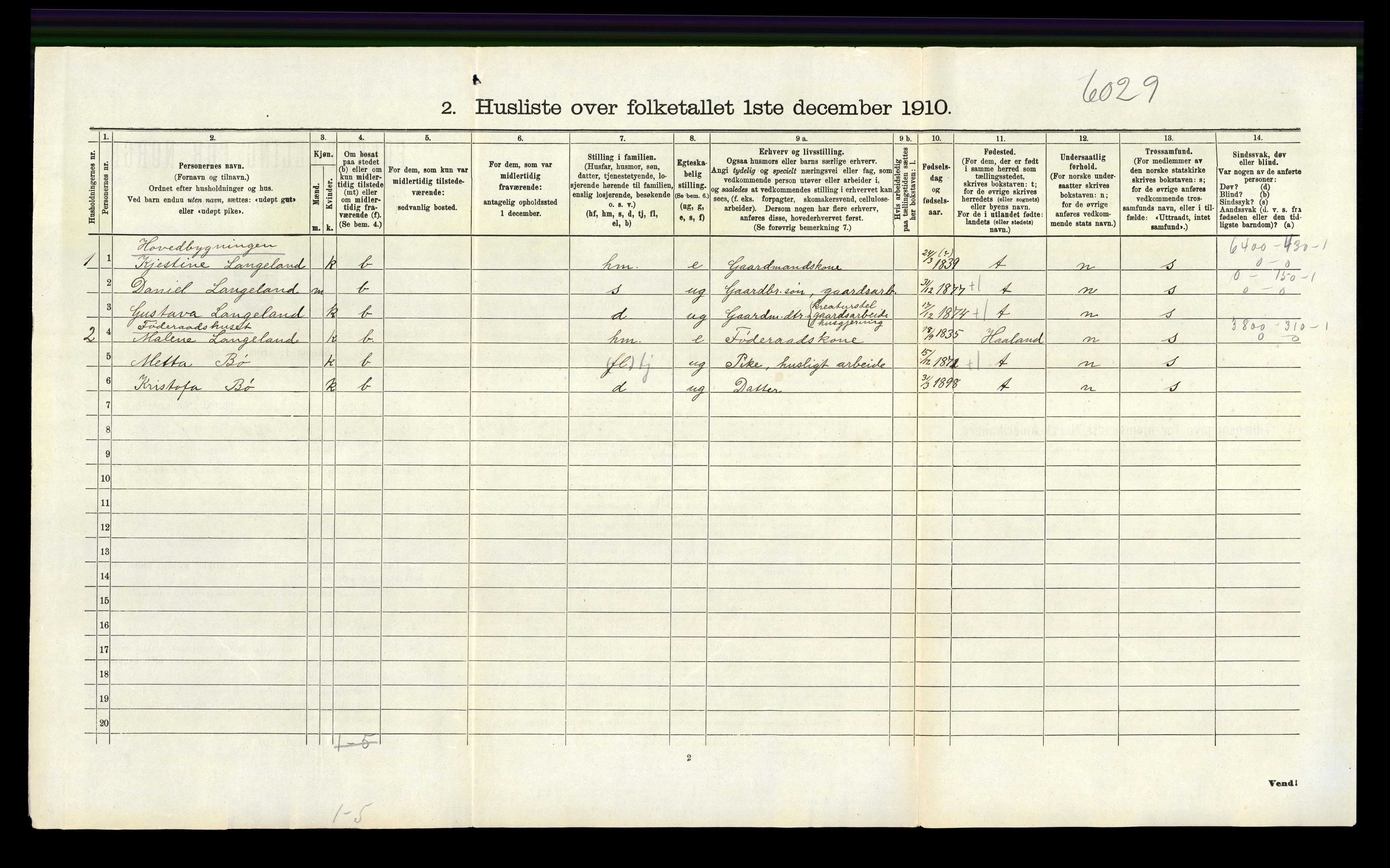 RA, 1910 census for Finnøy, 1910, p. 461