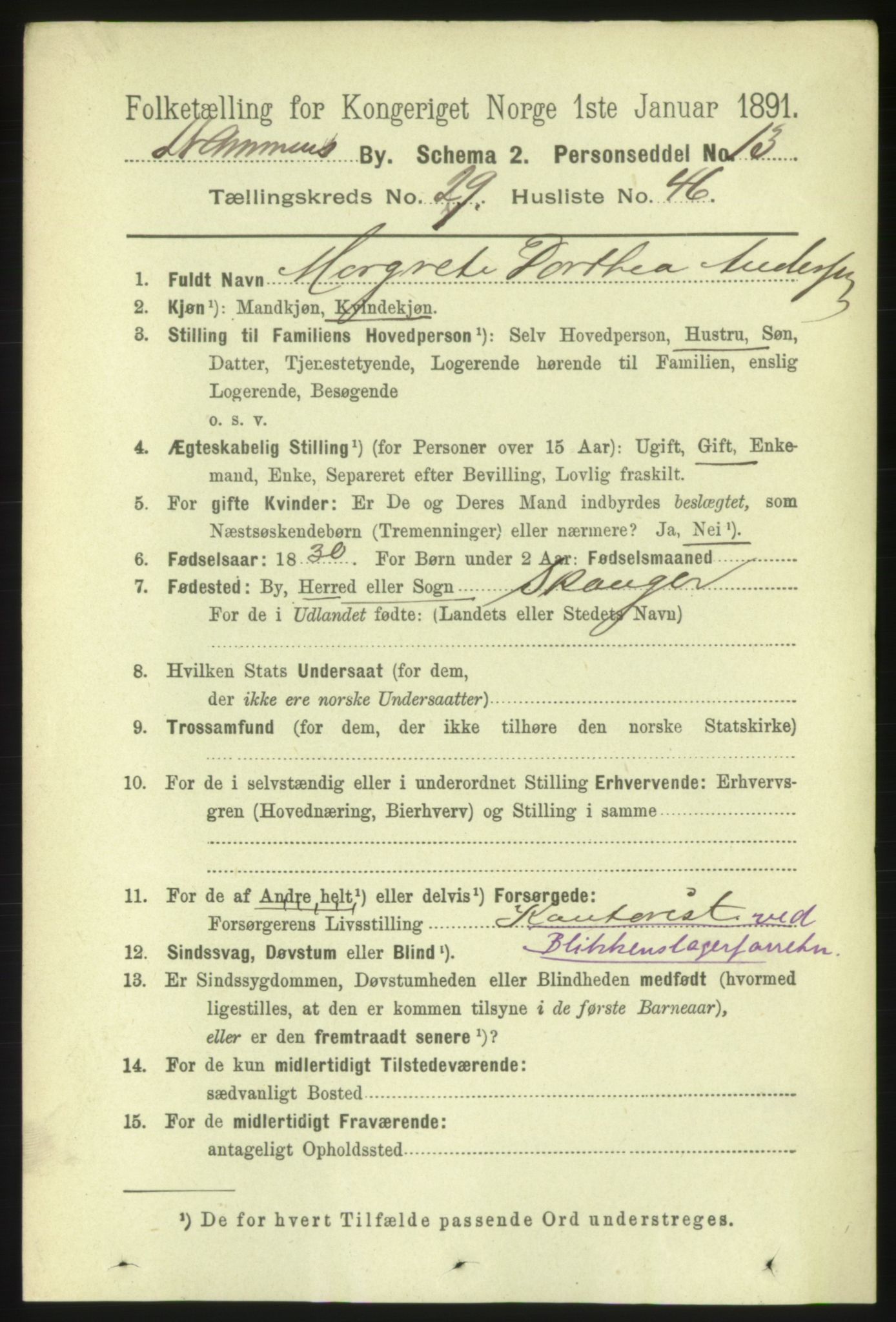 RA, 1891 census for 0602 Drammen, 1891, p. 18056