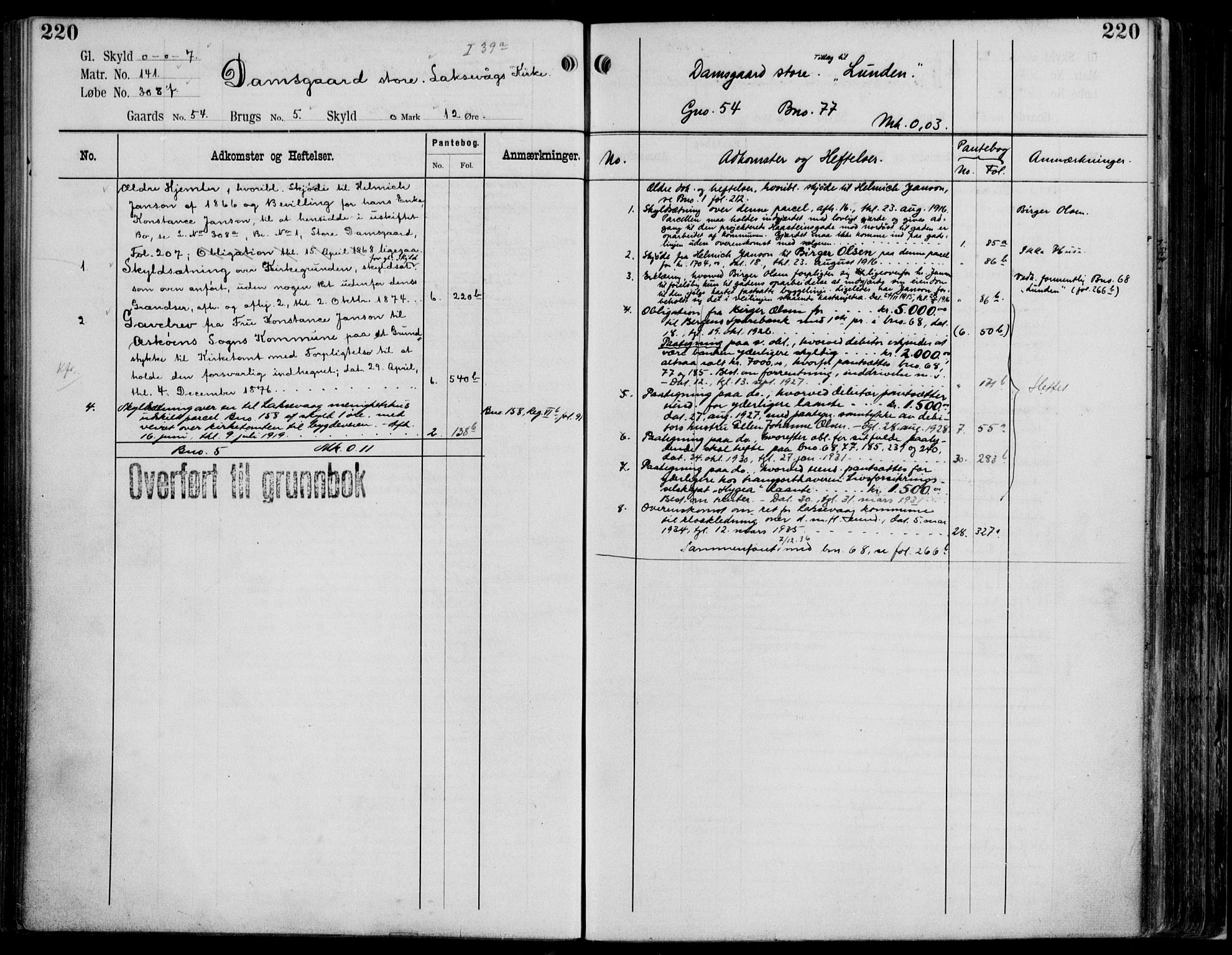 Midhordland sorenskriveri, AV/SAB-A-3001/1/G/Ga/Gab/L0114: Mortgage register no. II.A.b.114, p. 220