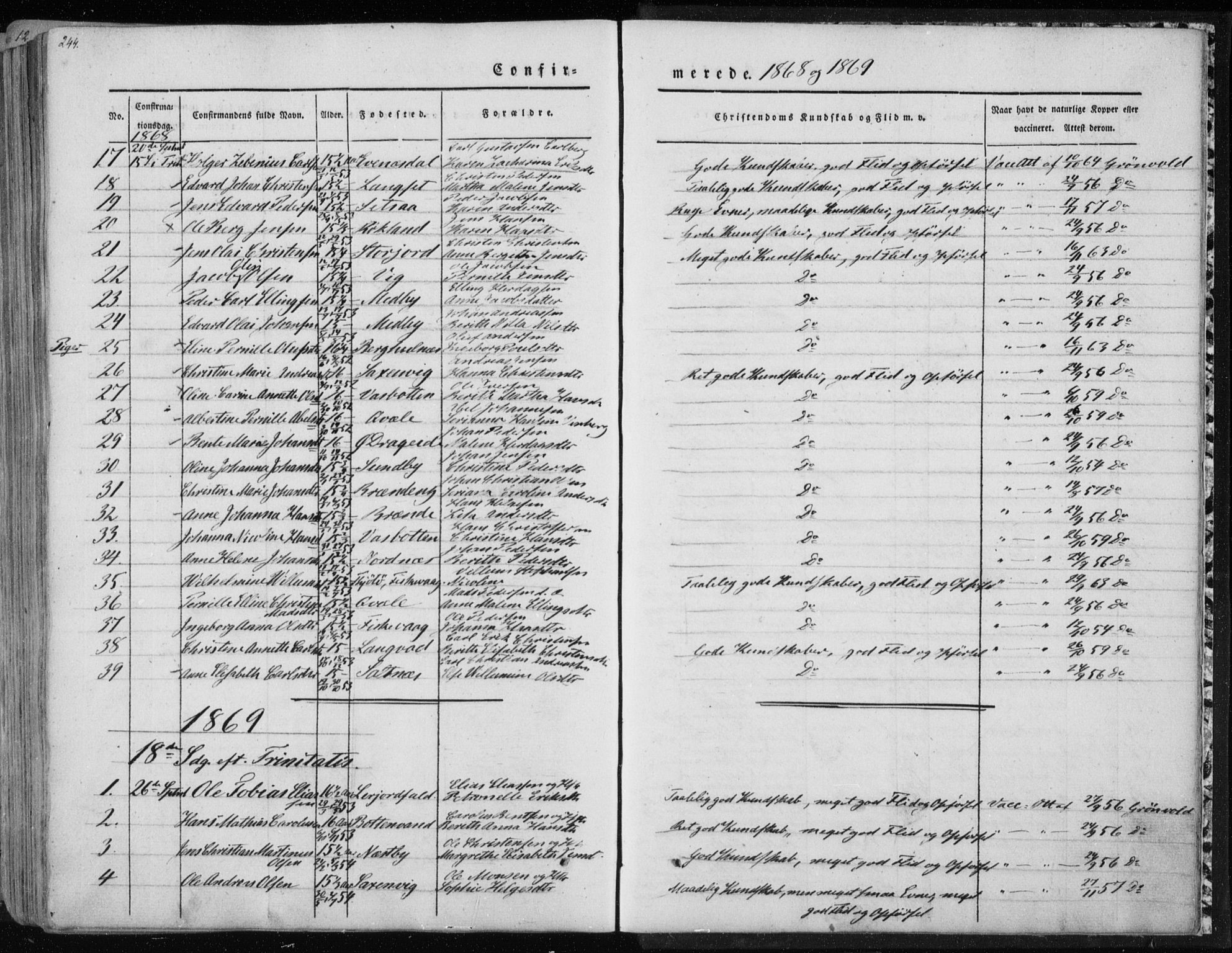 Ministerialprotokoller, klokkerbøker og fødselsregistre - Nordland, SAT/A-1459/847/L0666: Parish register (official) no. 847A06, 1842-1871, p. 244