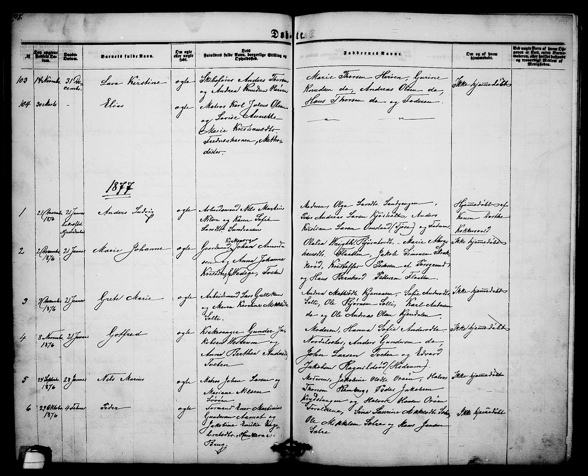 Eidanger kirkebøker, SAKO/A-261/G/Ga/L0001: Parish register (copy) no. 1, 1863-1878, p. 98