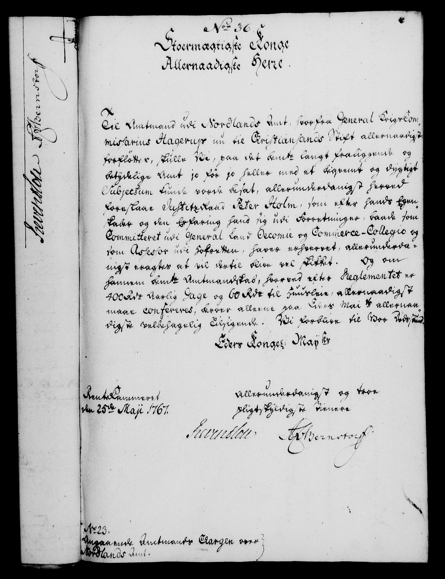 Rentekammeret, Kammerkanselliet, RA/EA-3111/G/Gf/Gfa/L0049: Norsk relasjons- og resolusjonsprotokoll (merket RK 52.49), 1767, p. 155