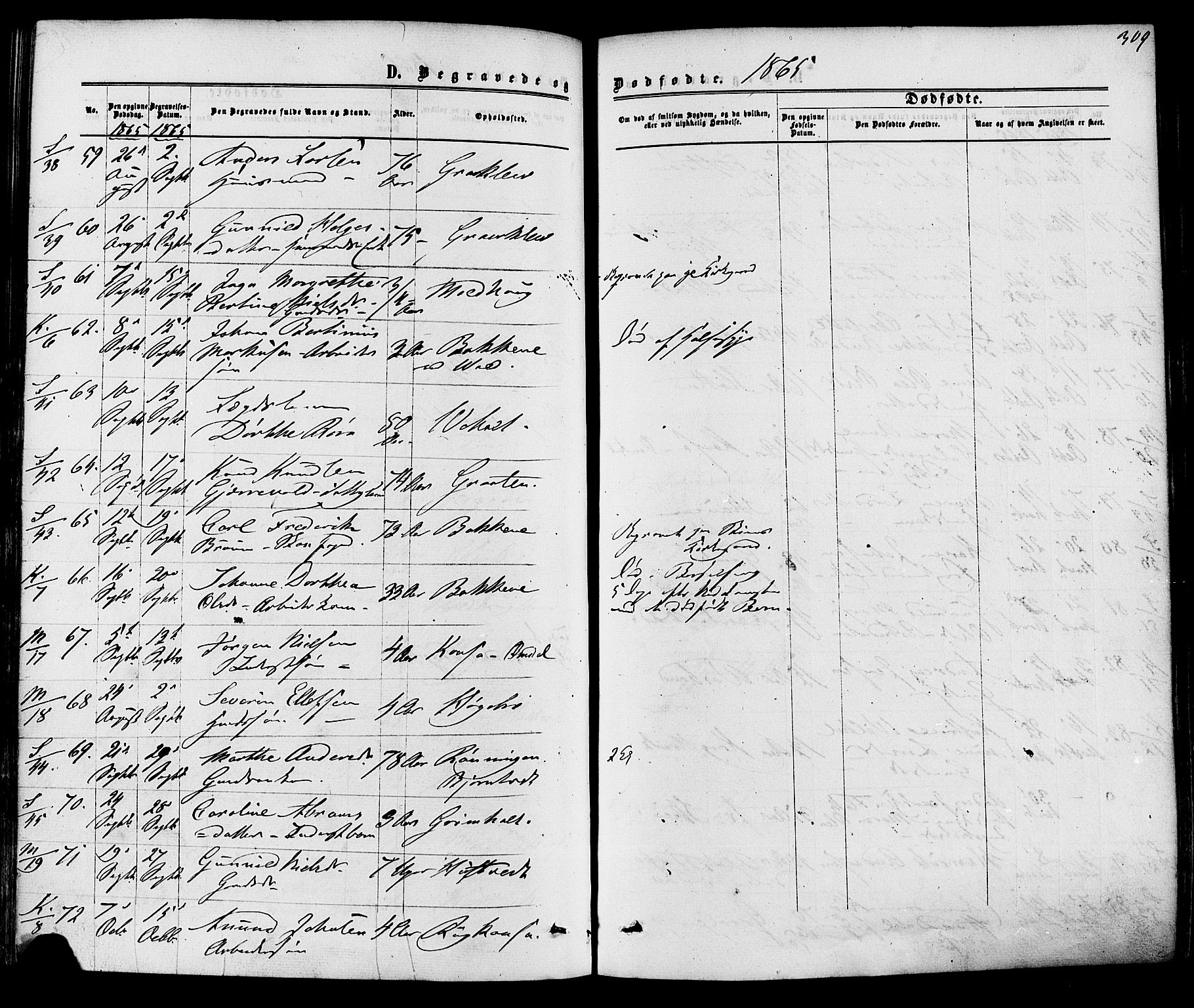 Solum kirkebøker, AV/SAKO-A-306/F/Fa/L0008: Parish register (official) no. I 8, 1865-1876, p. 309