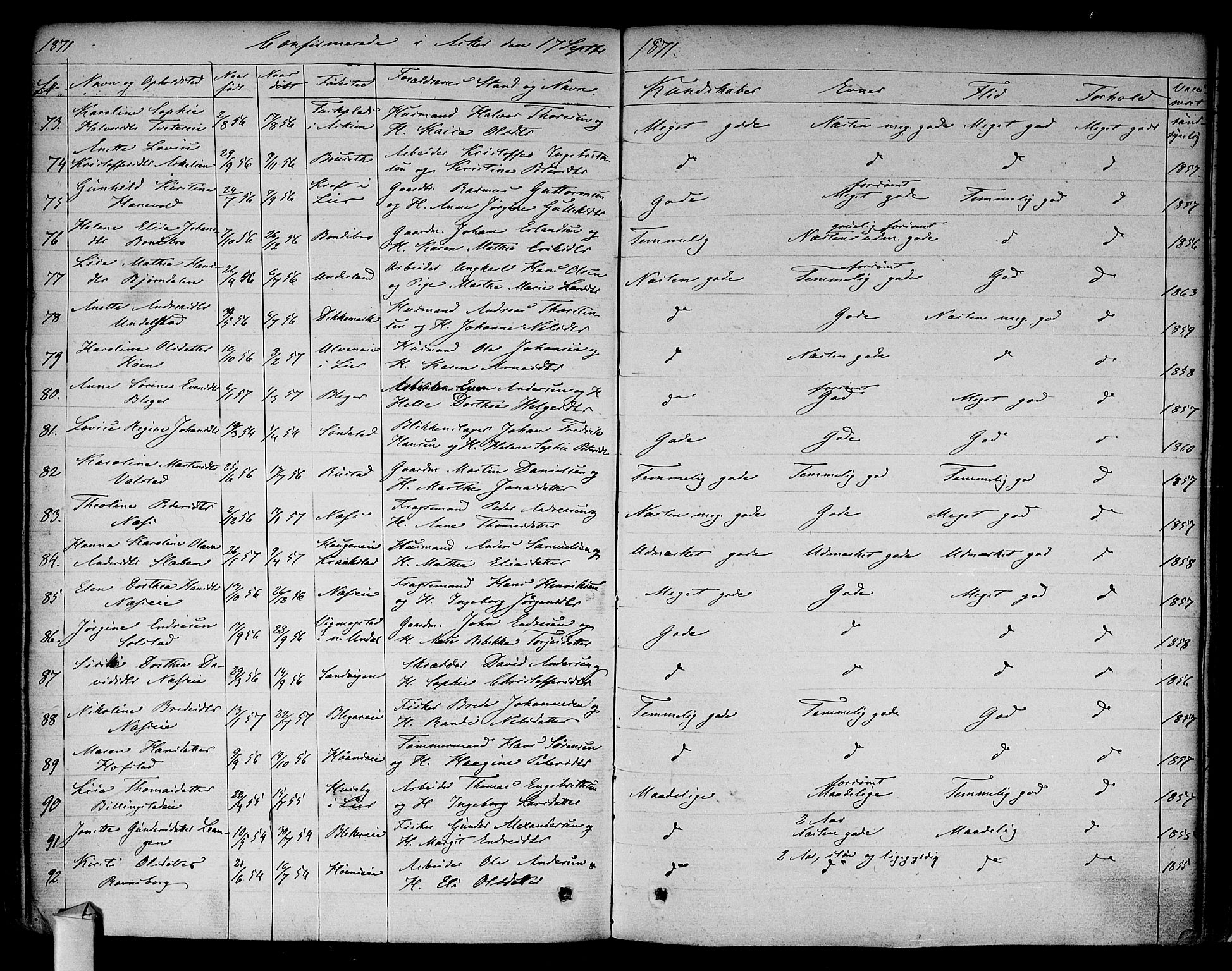 Asker prestekontor Kirkebøker, AV/SAO-A-10256a/F/Fa/L0009: Parish register (official) no. I 9, 1825-1878, p. 279