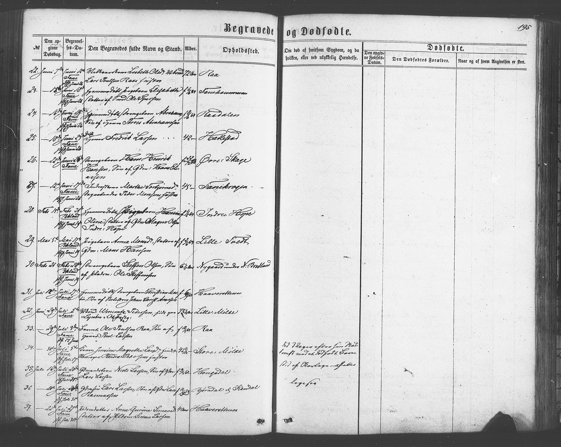 Fana Sokneprestembete, SAB/A-75101/H/Haa/Haaa/L0012: Parish register (official) no. A 12, 1862-1878, p. 195