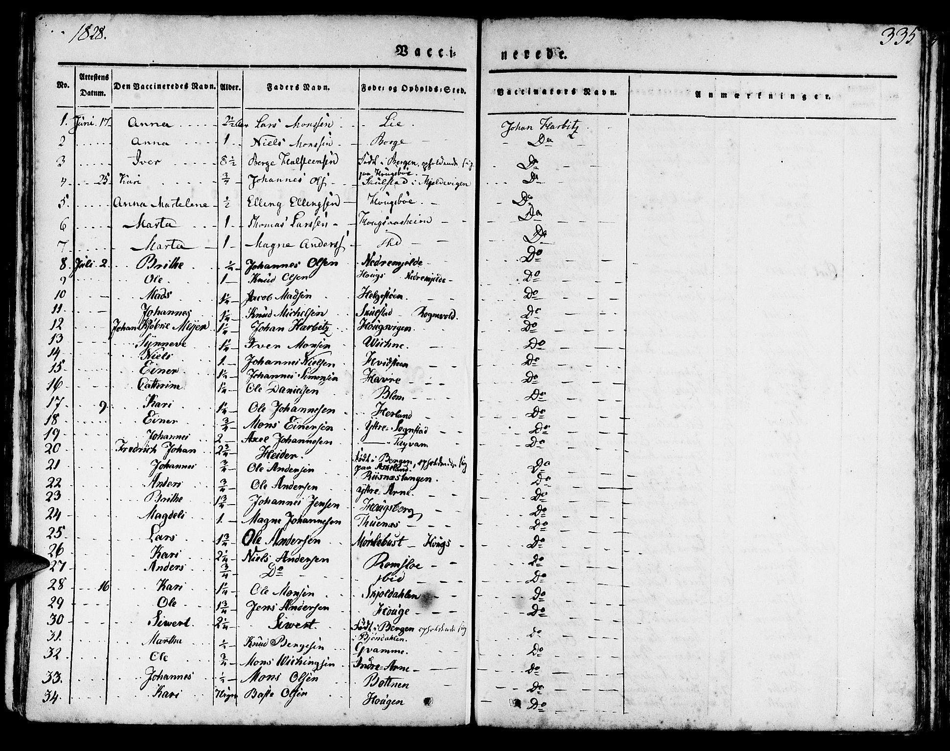 Haus sokneprestembete, SAB/A-75601/H/Haa: Parish register (official) no. A 14, 1827-1838, p. 335