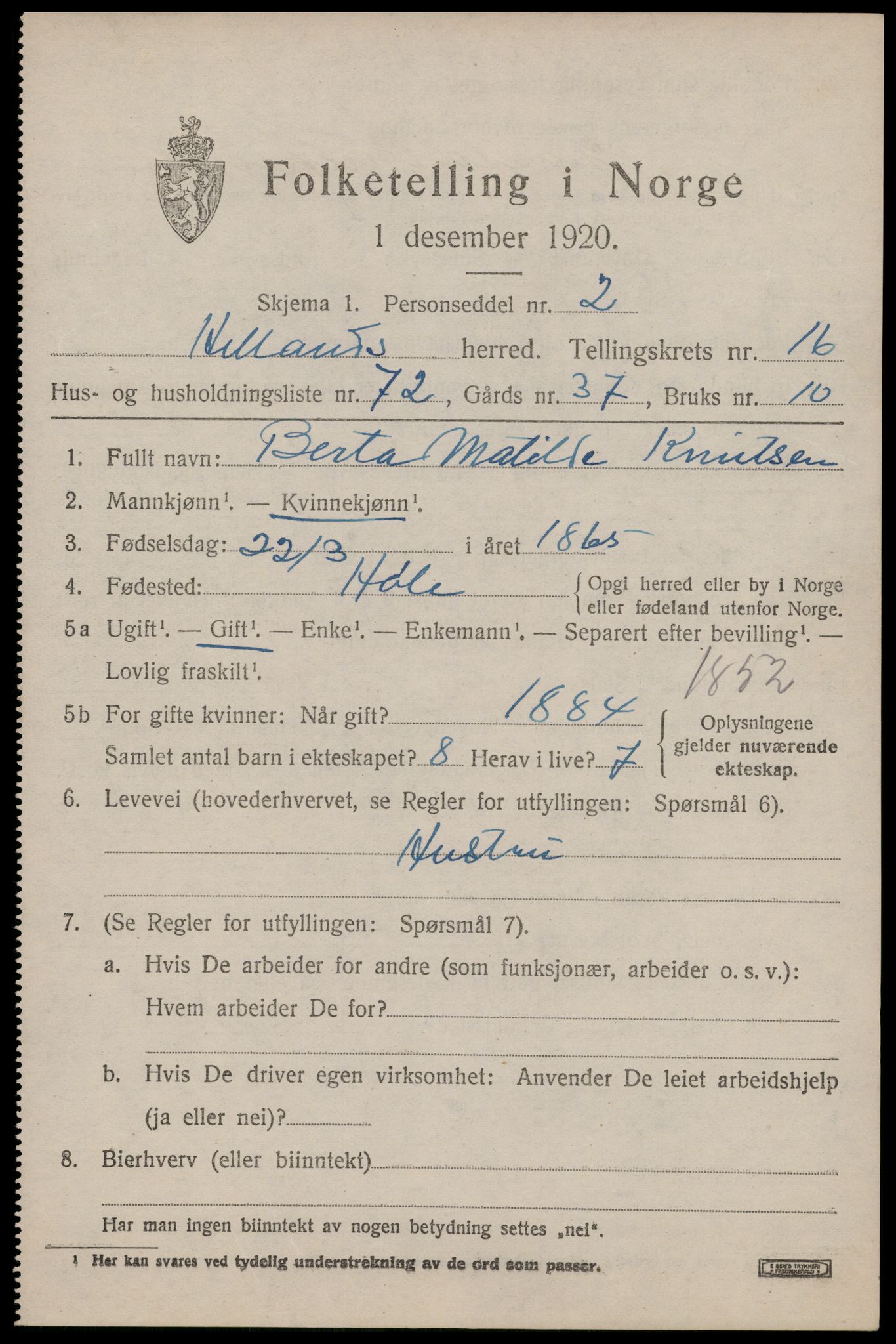 SAST, 1920 census for Hetland, 1920, p. 23901