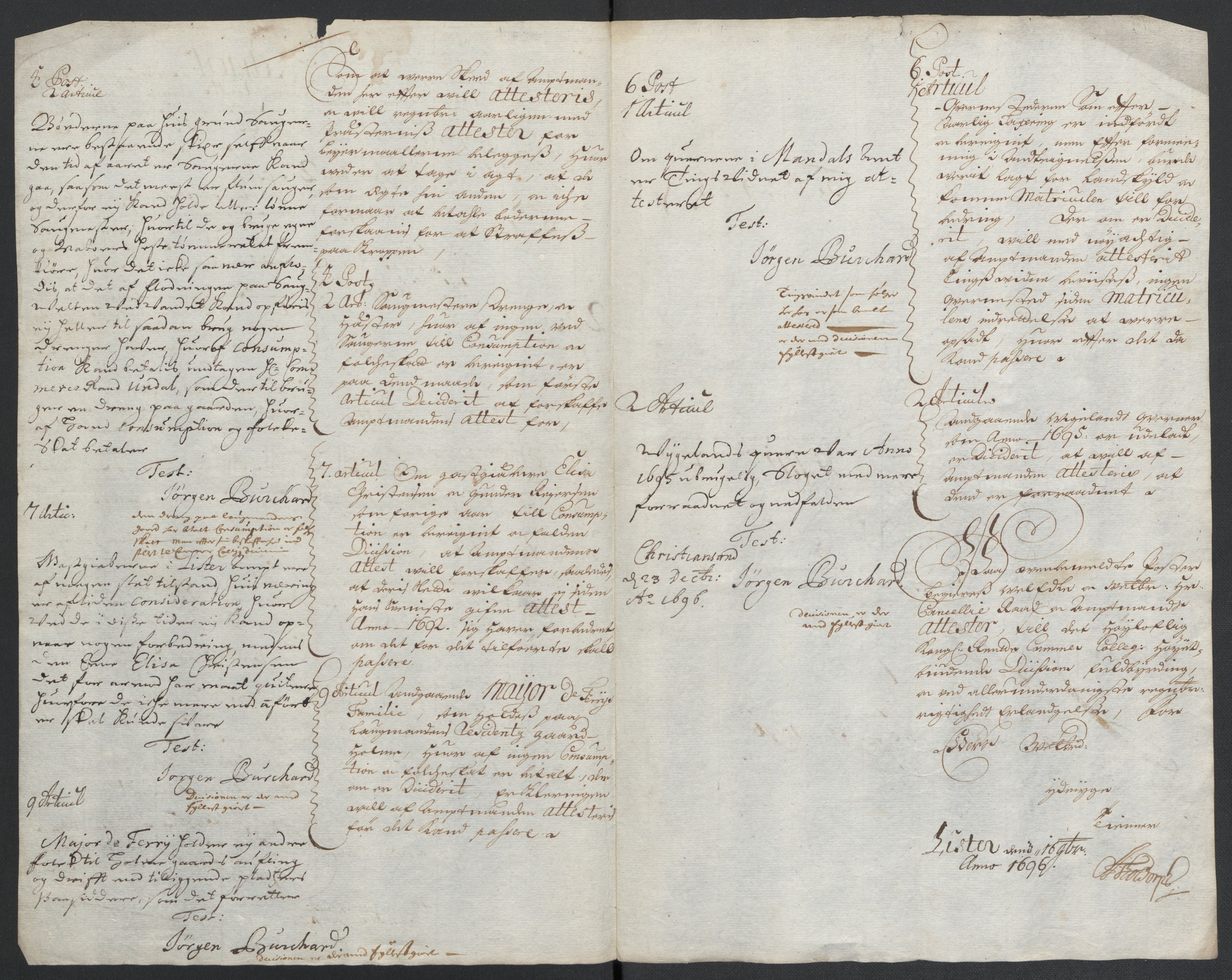 Rentekammeret inntil 1814, Reviderte regnskaper, Fogderegnskap, RA/EA-4092/R43/L2546: Fogderegnskap Lista og Mandal, 1696-1697, p. 25