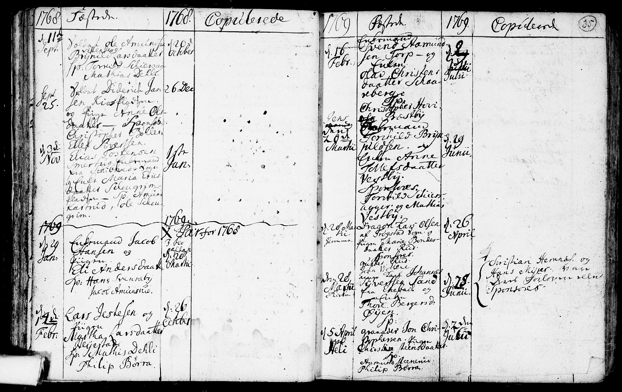 Spydeberg prestekontor Kirkebøker, AV/SAO-A-10924/F/Fa/L0002: Parish register (official) no. I 2, 1739-1780, p. 35