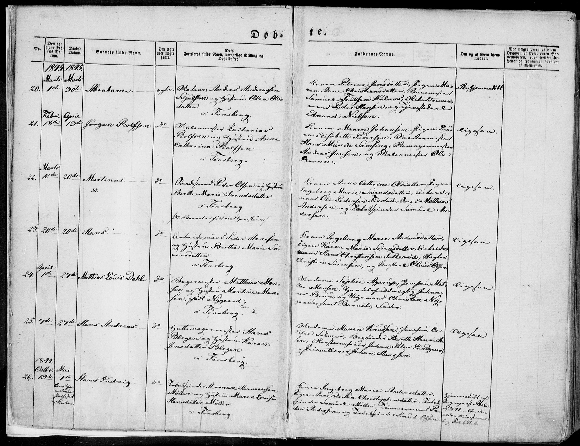 Tønsberg kirkebøker, AV/SAKO-A-330/F/Fa/L0007: Parish register (official) no. I 7, 1845-1854, p. 5