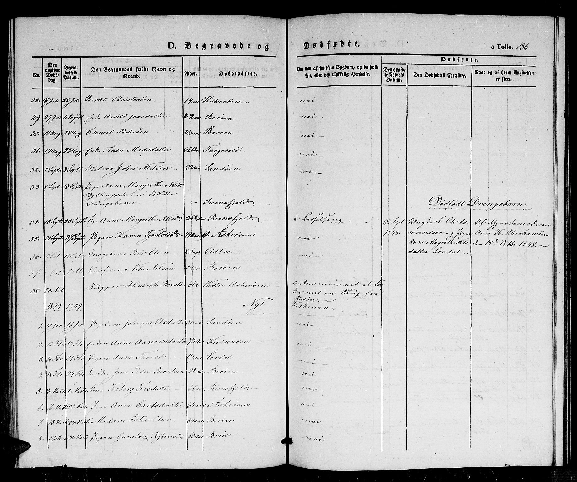 Dypvåg sokneprestkontor, AV/SAK-1111-0007/F/Fb/Fba/L0010: Parish register (copy) no. B 10, 1842-1857, p. 186