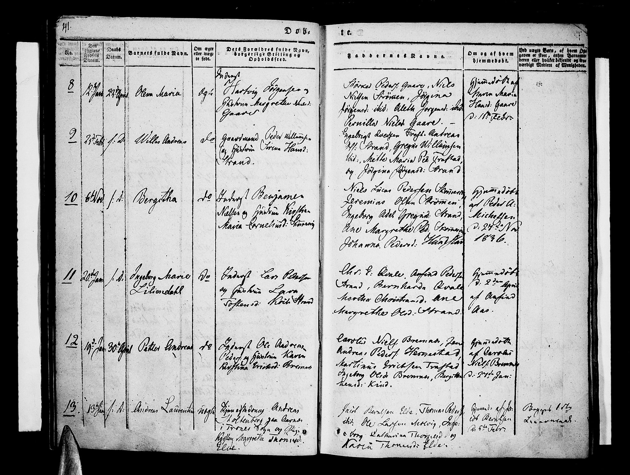 Kvæfjord sokneprestkontor, AV/SATØ-S-1323/G/Ga/Gaa/L0003kirke: Parish register (official) no. 3, 1830-1857, p. 41