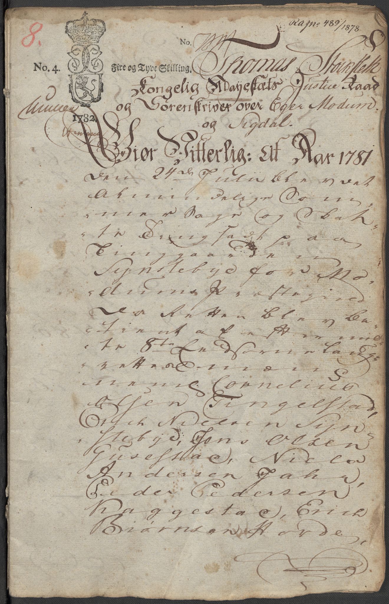 Riksarkivets diplomsamling, AV/RA-EA-5965/F15/L0016: Prestearkiv - Buskerud, 1662-1781, p. 212