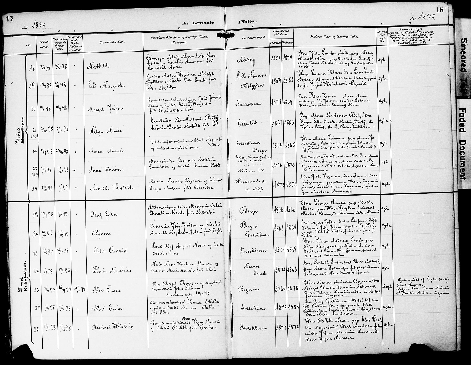 Strømm kirkebøker, AV/SAKO-A-322/G/Ga/L0004: Parish register (copy) no. I 4, 1897-1927, p. 17-18