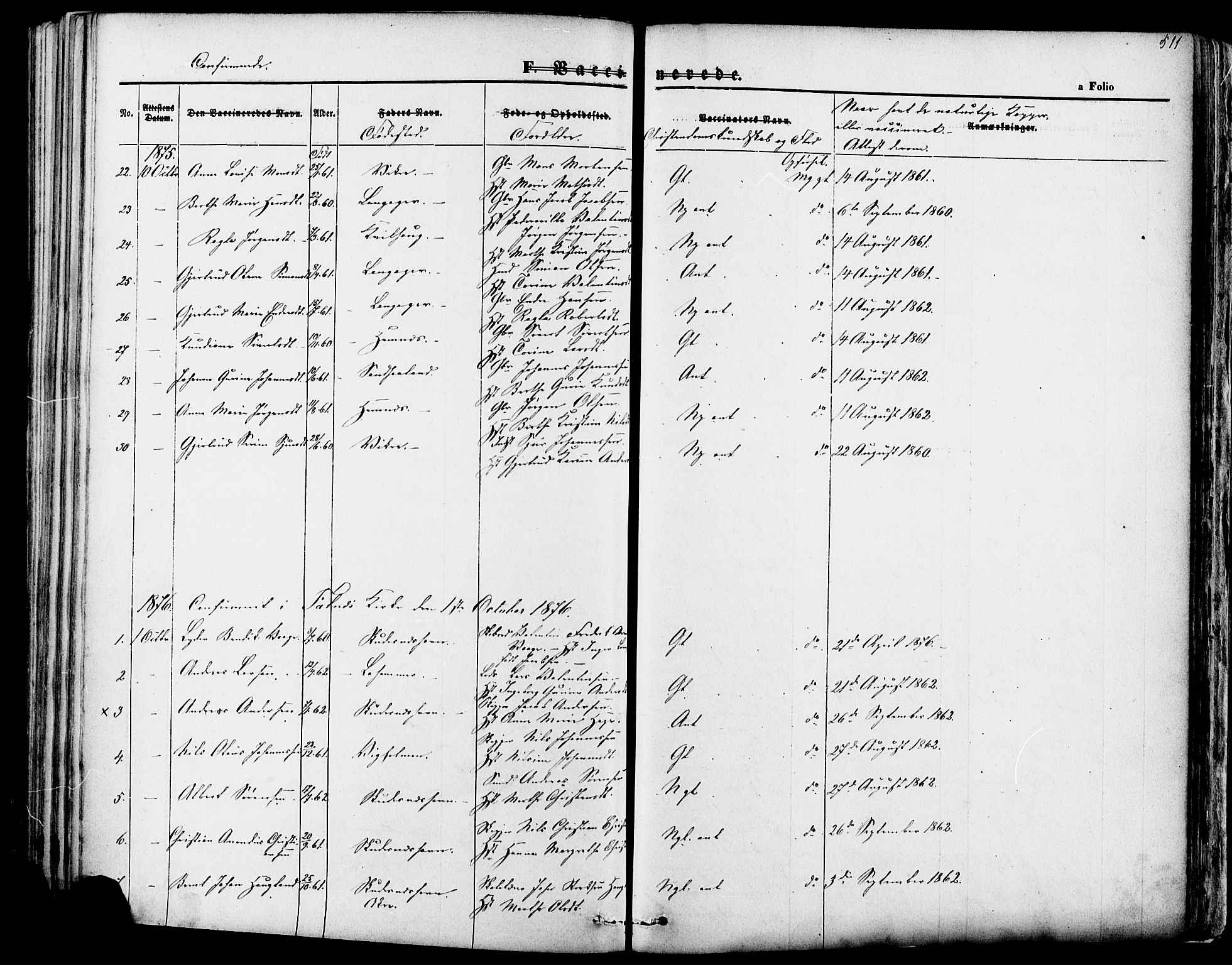 Skudenes sokneprestkontor, SAST/A -101849/H/Ha/Haa/L0006: Parish register (official) no. A 4, 1864-1881, p. 511