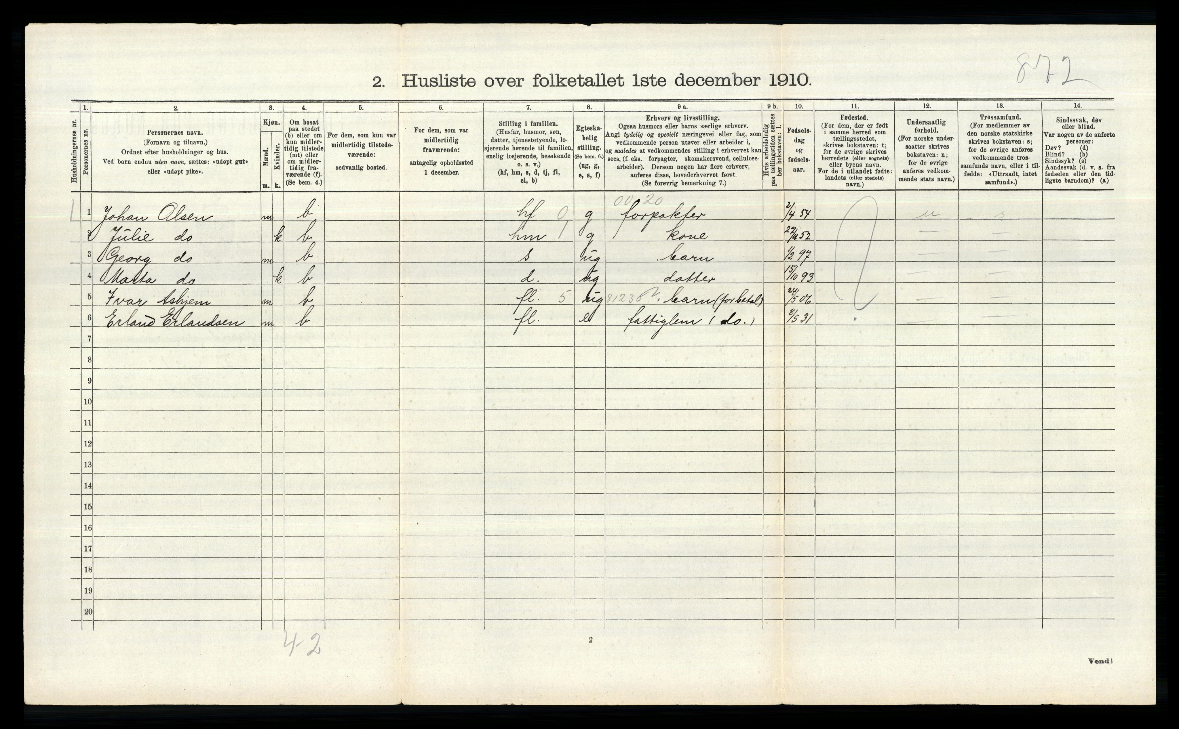 RA, 1910 census for Nesodden, 1910, p. 787