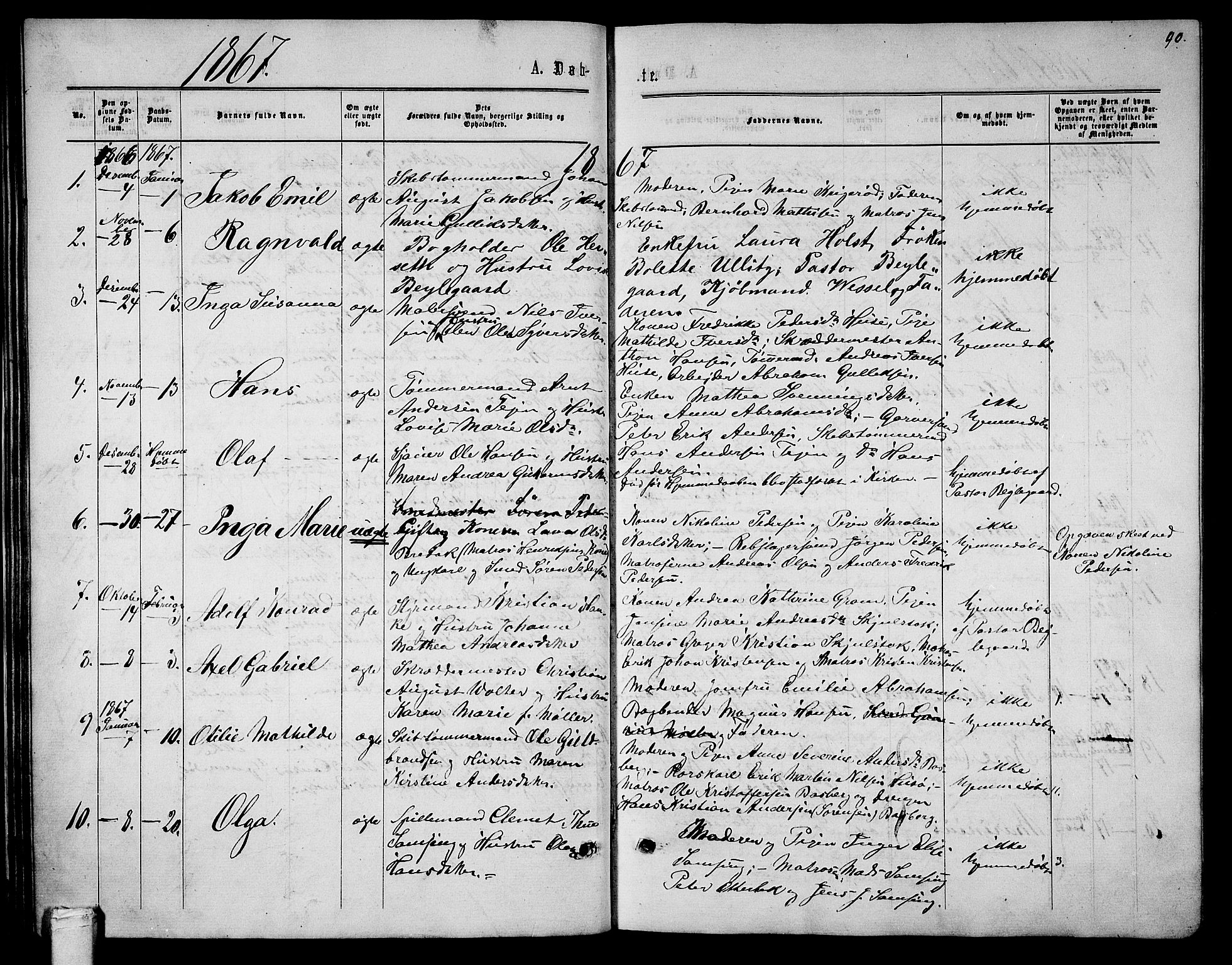 Tønsberg kirkebøker, SAKO/A-330/G/Ga/L0004: Parish register (copy) no. 4, 1865-1874, p. 40