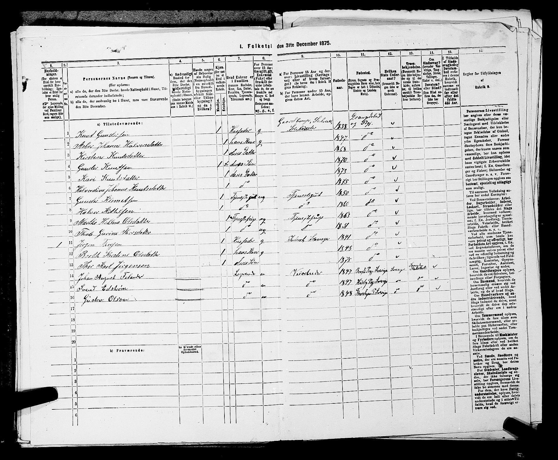 SAKO, 1875 census for 0817P Drangedal, 1875, p. 279