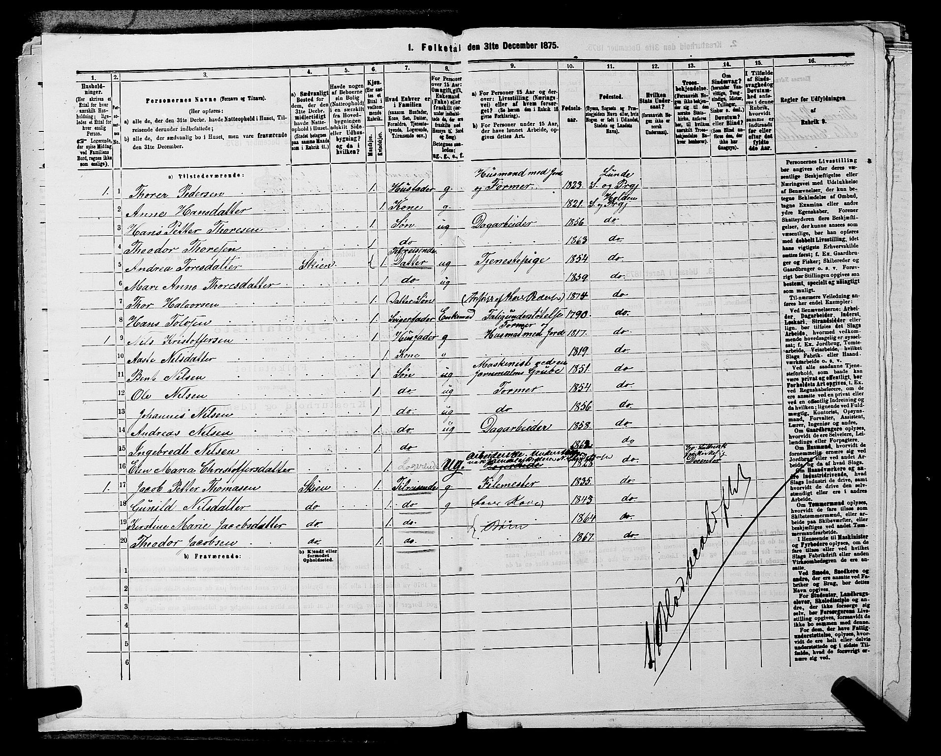 SAKO, 1875 census for 0819P Holla, 1875, p. 421