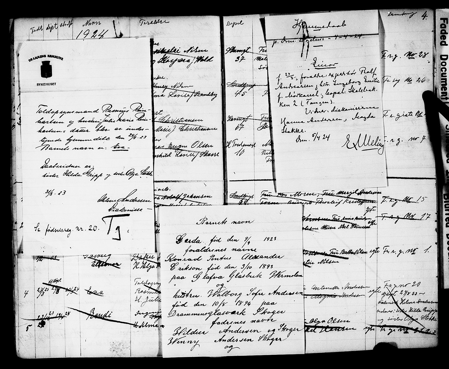 Strømsø kirkebøker, AV/SAKO-A-246/Y/Yb/L0003: Parish register draft no. II 3, 1921-1925, p. 4