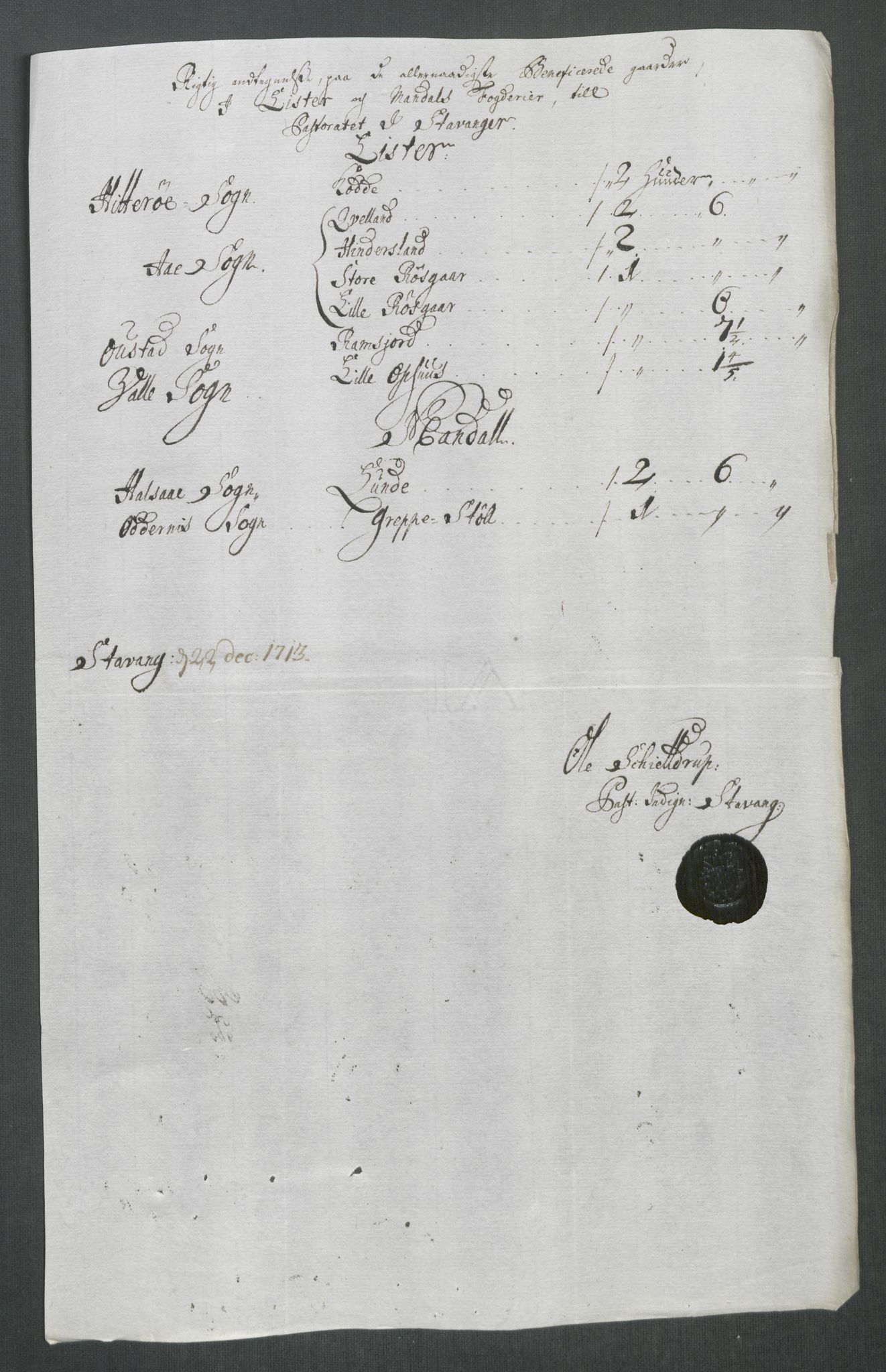 Rentekammeret inntil 1814, Reviderte regnskaper, Fogderegnskap, RA/EA-4092/R43/L2556: Fogderegnskap Lista og Mandal, 1713, p. 326