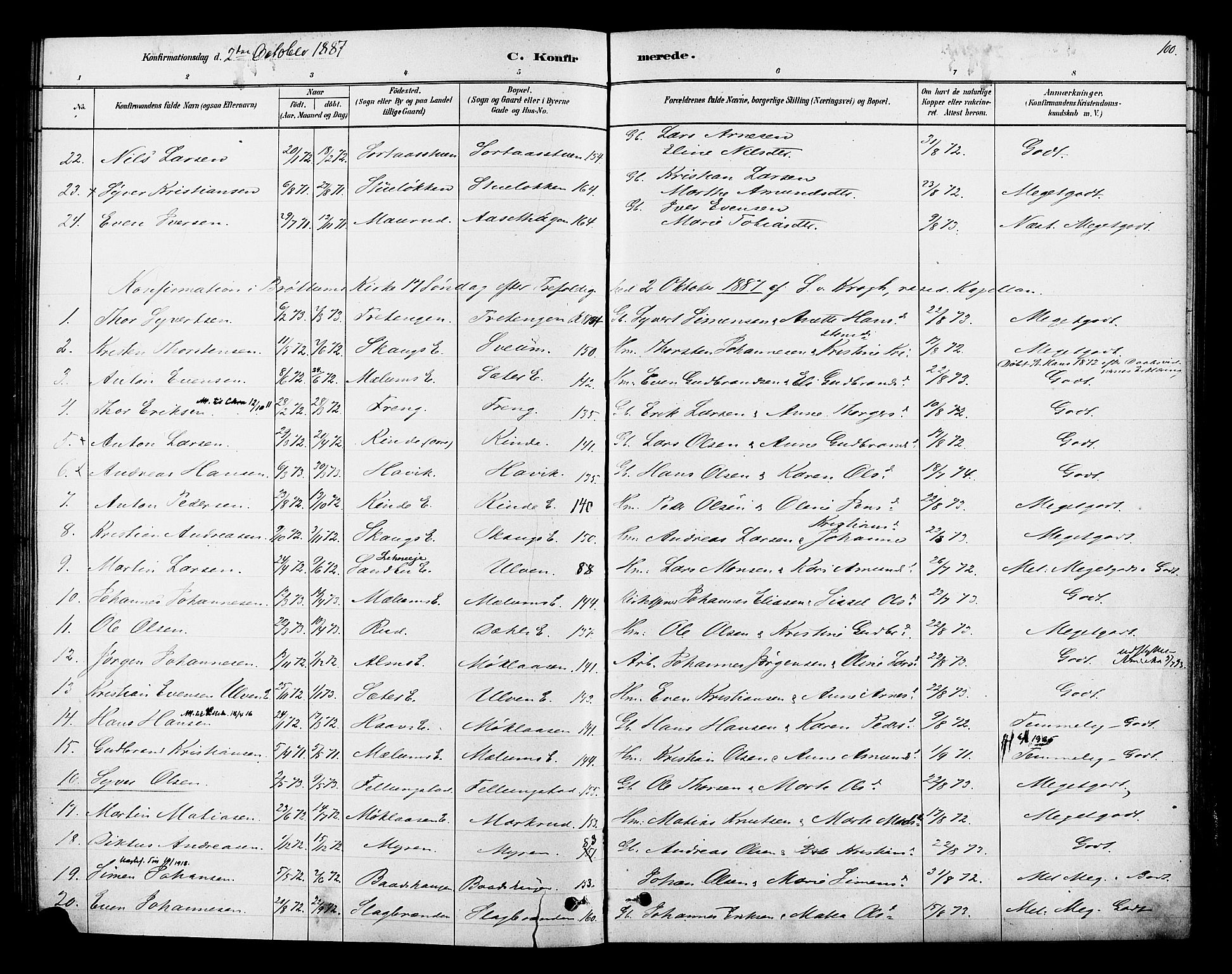Ringsaker prestekontor, SAH/PREST-014/K/Ka/L0013: Parish register (official) no. 13, 1879-1890, p. 100