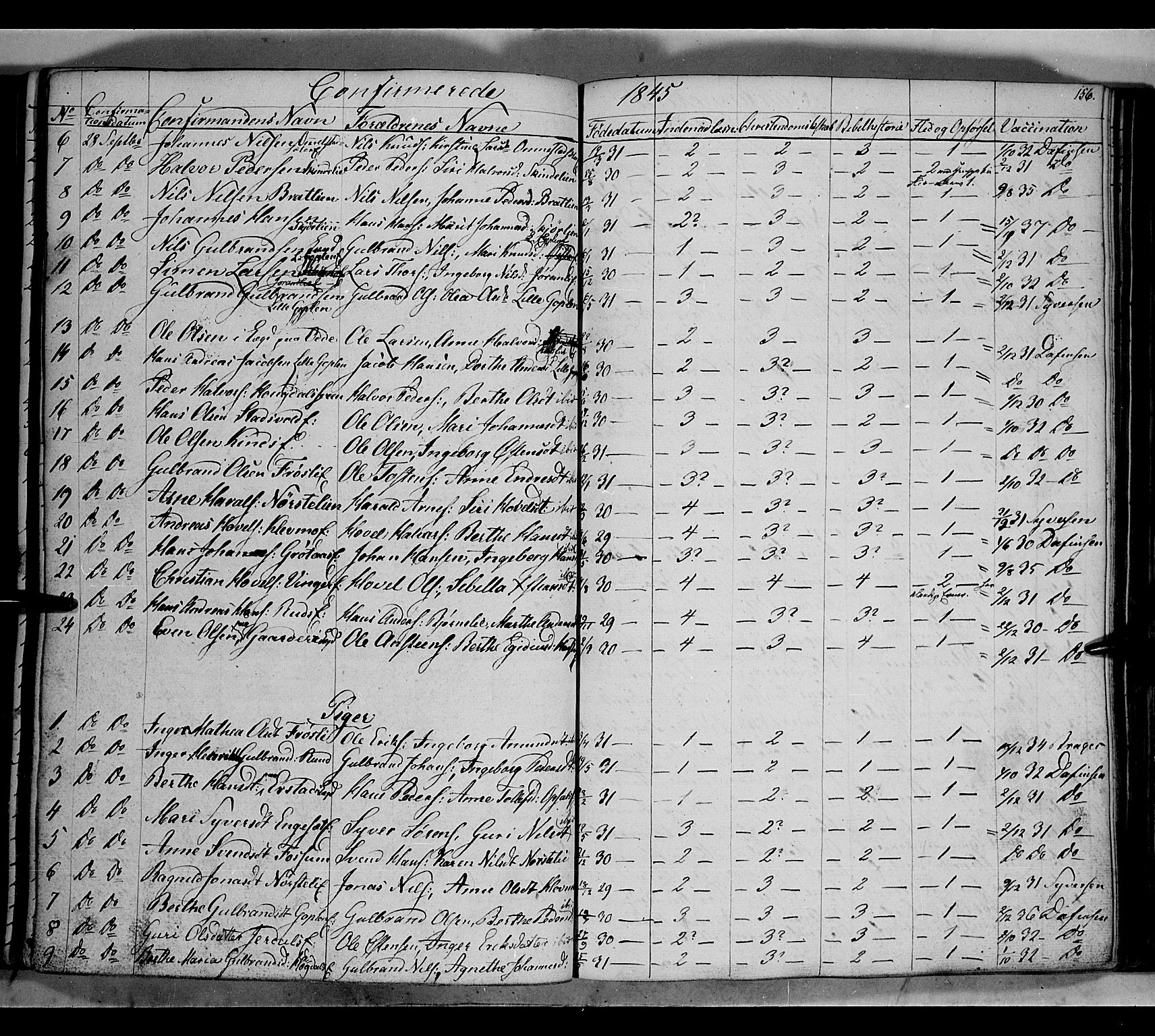 Land prestekontor, SAH/PREST-120/H/Ha/Hab/L0002: Parish register (copy) no. 2, 1833-1849, p. 156